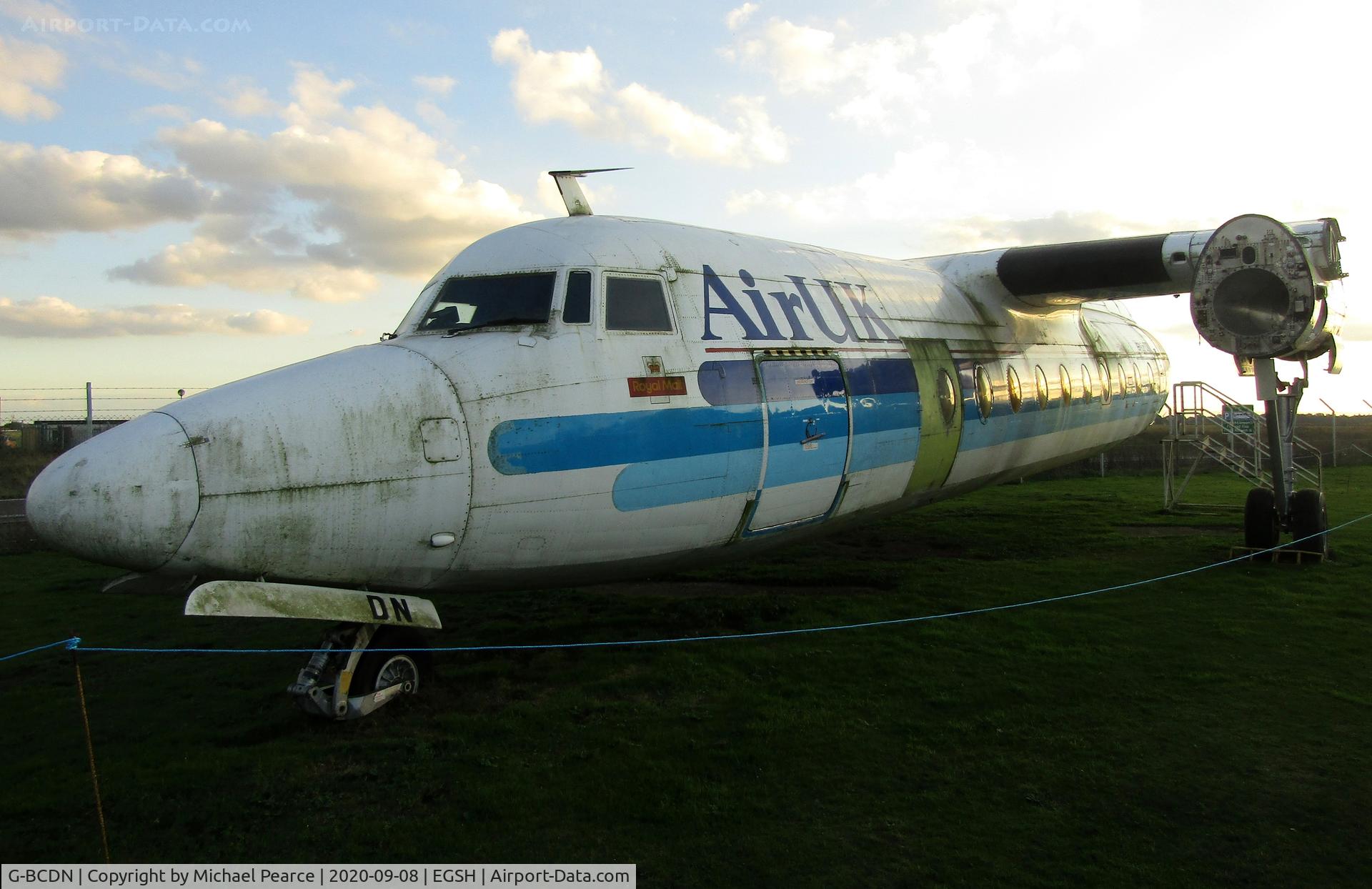 G-BCDN, 1963 Fokker F-27-200 Friendship C/N 10201, Parked at City of Norwich Aviation Museum.