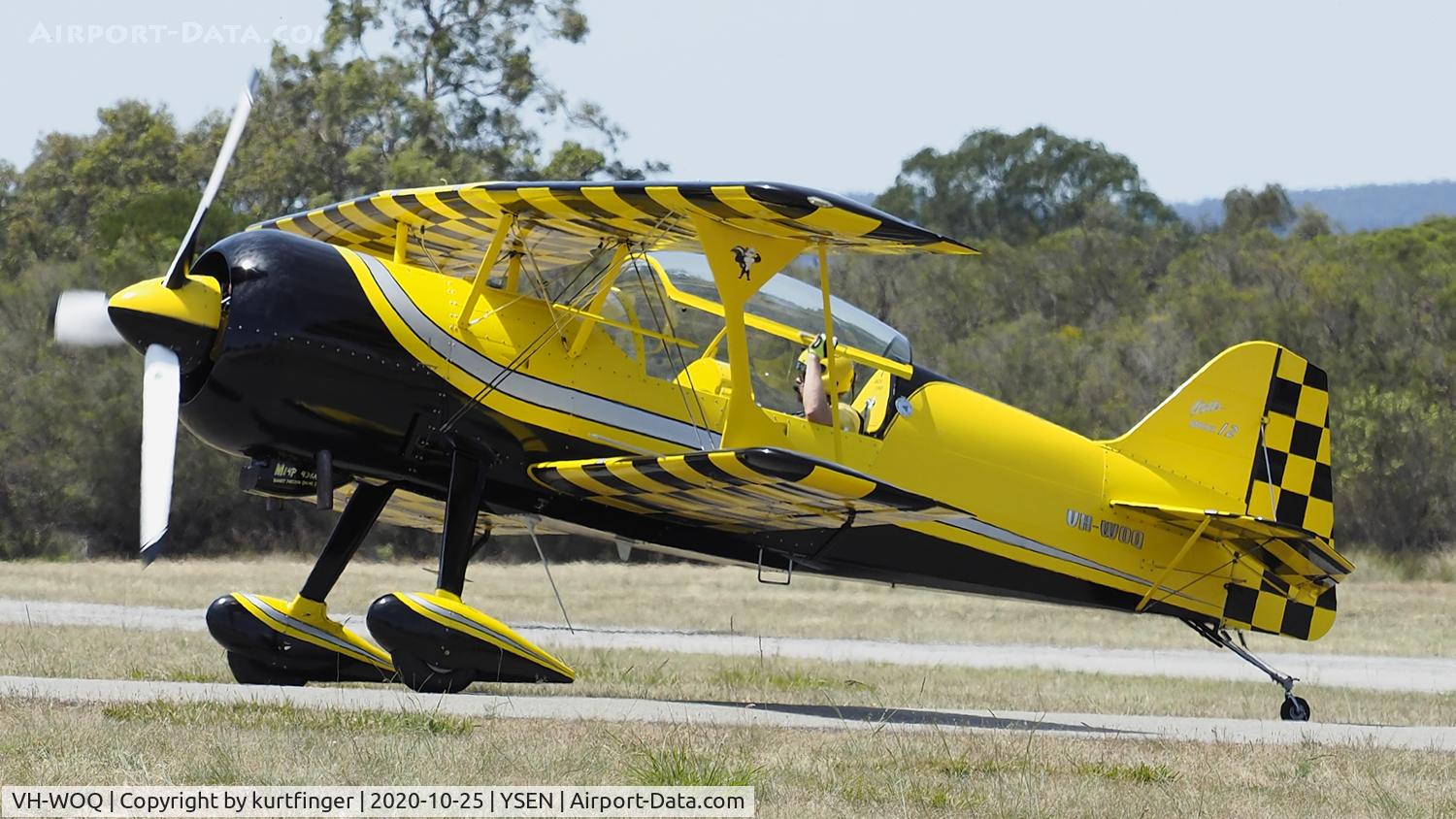 VH-WOQ, 2018 Amateur Built Aircraft Pitts model 12 C/N 343, Pitts Model 12 sn 343 Super Stinker VH-WOQ YSEN 25/10/2020