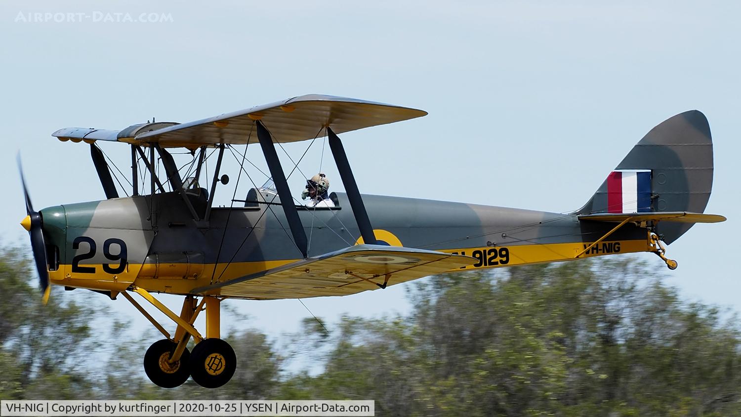 VH-NIG, 1939 De Havilland DH-82A Tiger Moth II C/N 82248, De Havilland DH-82A Tiger Moth sn82248 VH-NIG YSEN 25/10/2020