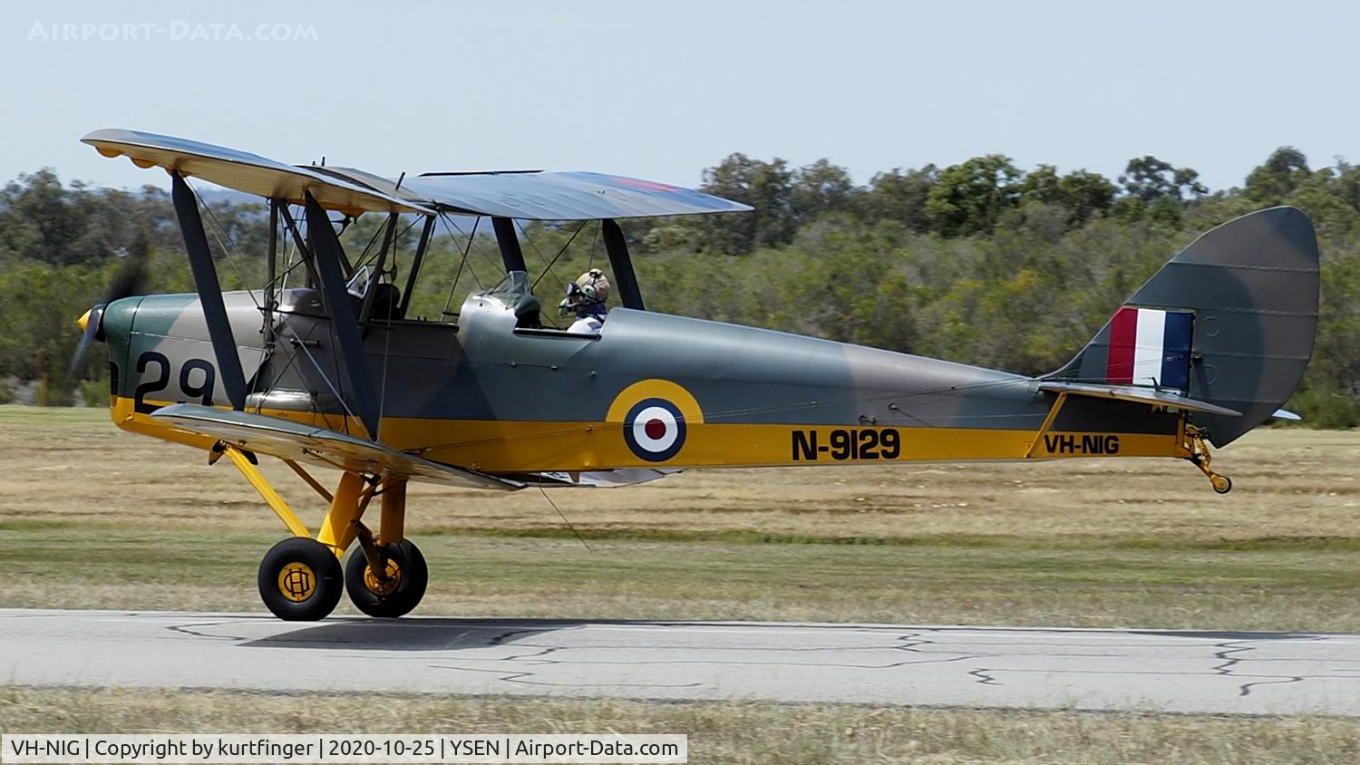VH-NIG, 1939 De Havilland DH-82A Tiger Moth II C/N 82248, De Havilland DH-82A Tiger Moth sn82248 VH-NIG YSEN 25/10/2020