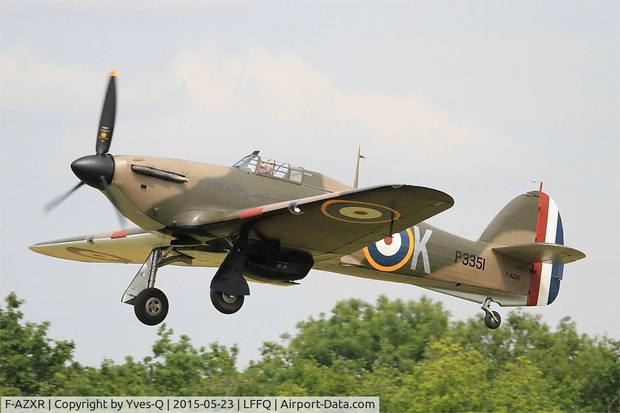 F-AZXR, Hawker Hurricane IIA C/N Not found ZK-TPK, Hawker Hurricane Mk.IIa, Take off rwy 28, La Ferté-Alais airfield (LFFQ) Airshow 2016