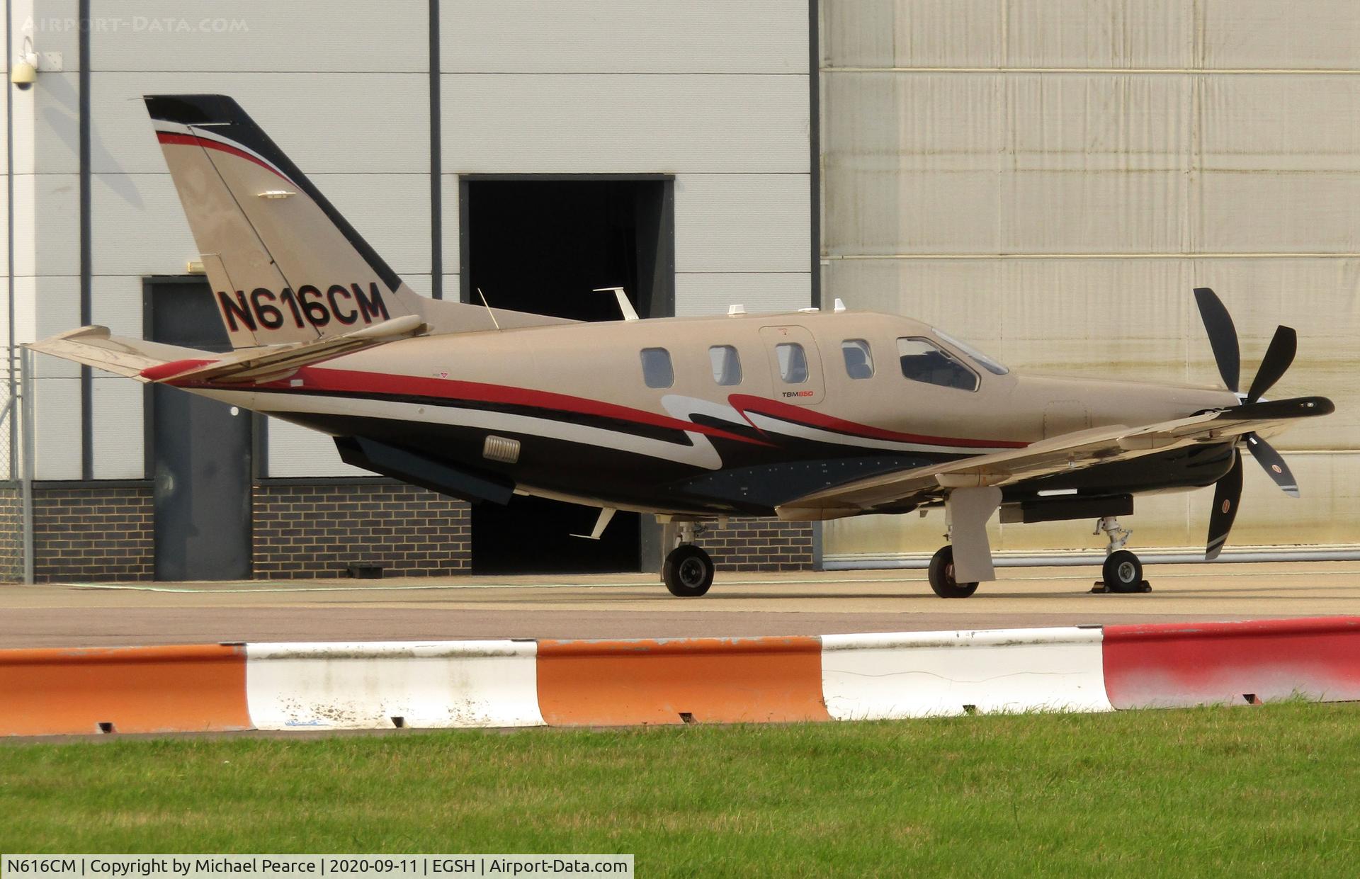 N616CM, 2010 Socata TBM-850 C/N 540, Parked at SaxonAir on a visit from Liverpool (LPL).