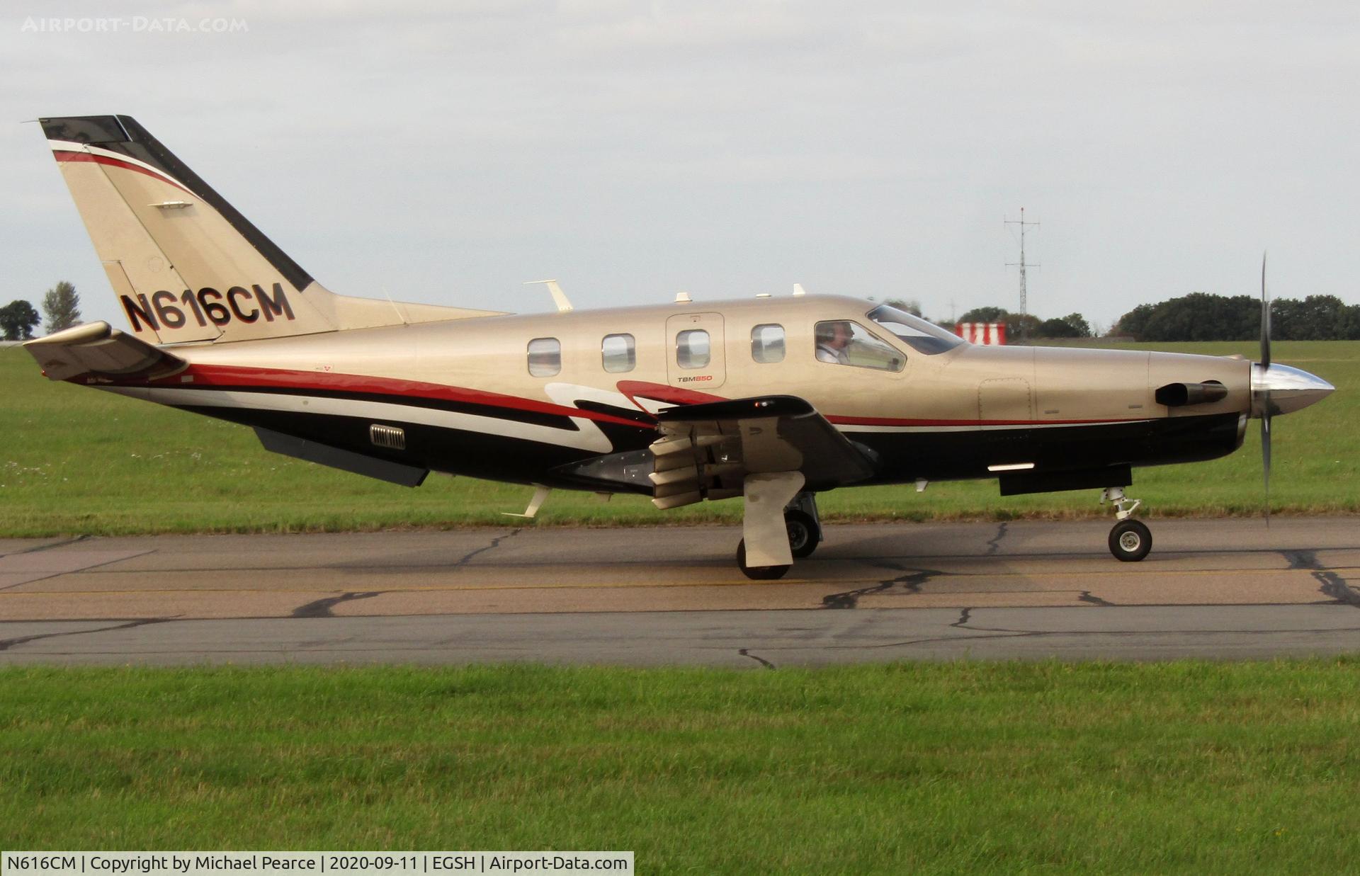 N616CM, 2010 Socata TBM-850 C/N 540, Departing SaxonAir to Liverpool (LPL).