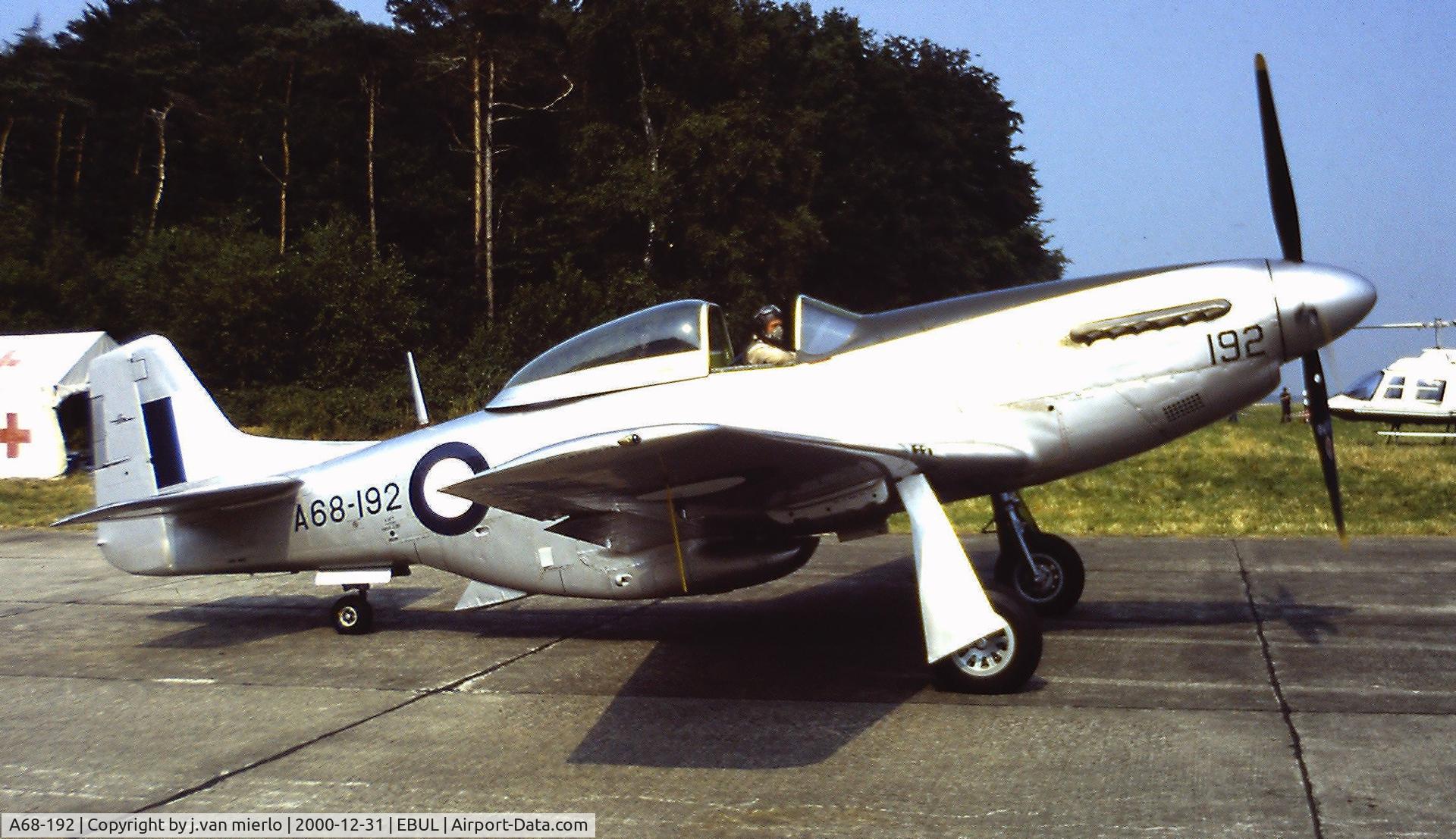 A68-192, 1951 Commonwealth CA-18 Mustang 22 (P-51D) C/N CACM-192-1517, Ursel Air Show '95 scan from slide