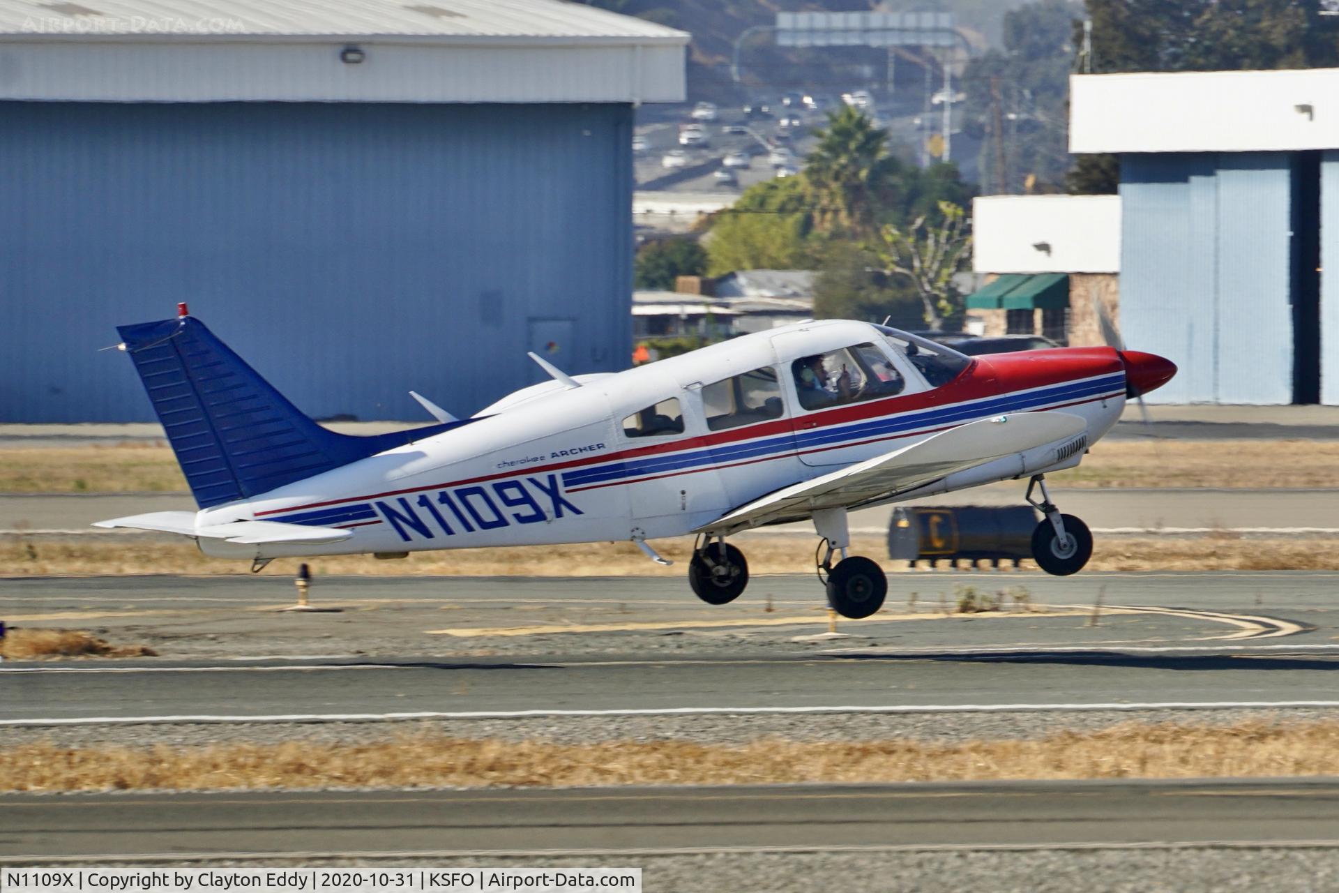 N1109X, 1975 Piper PA-28-180 Cherokee C/N 28-7505211, Buchanan Field Concord Airport California 2020.
