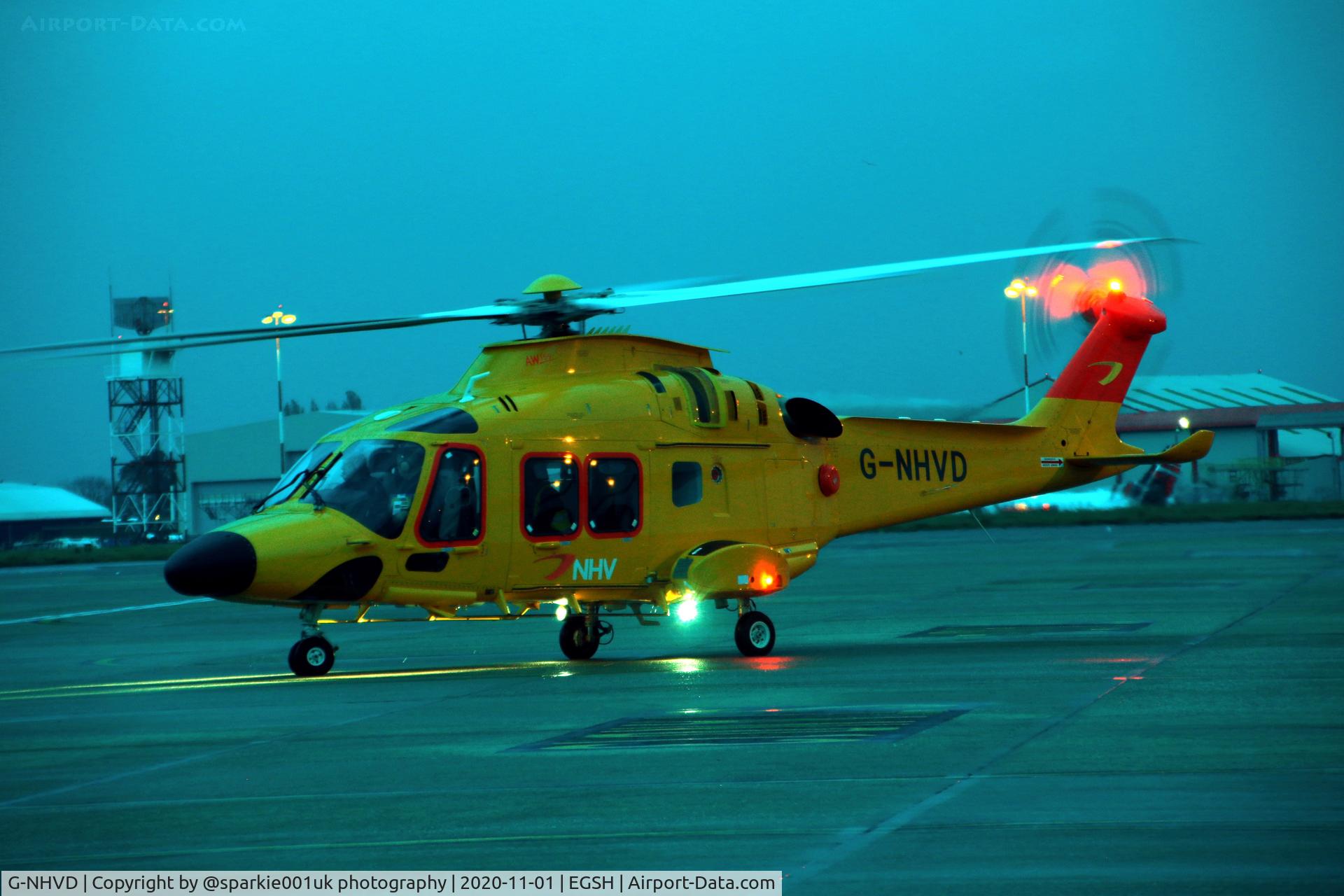 G-NHVD, 2019 Leonardo AW-169 C/N 69113, Departing on a test flight