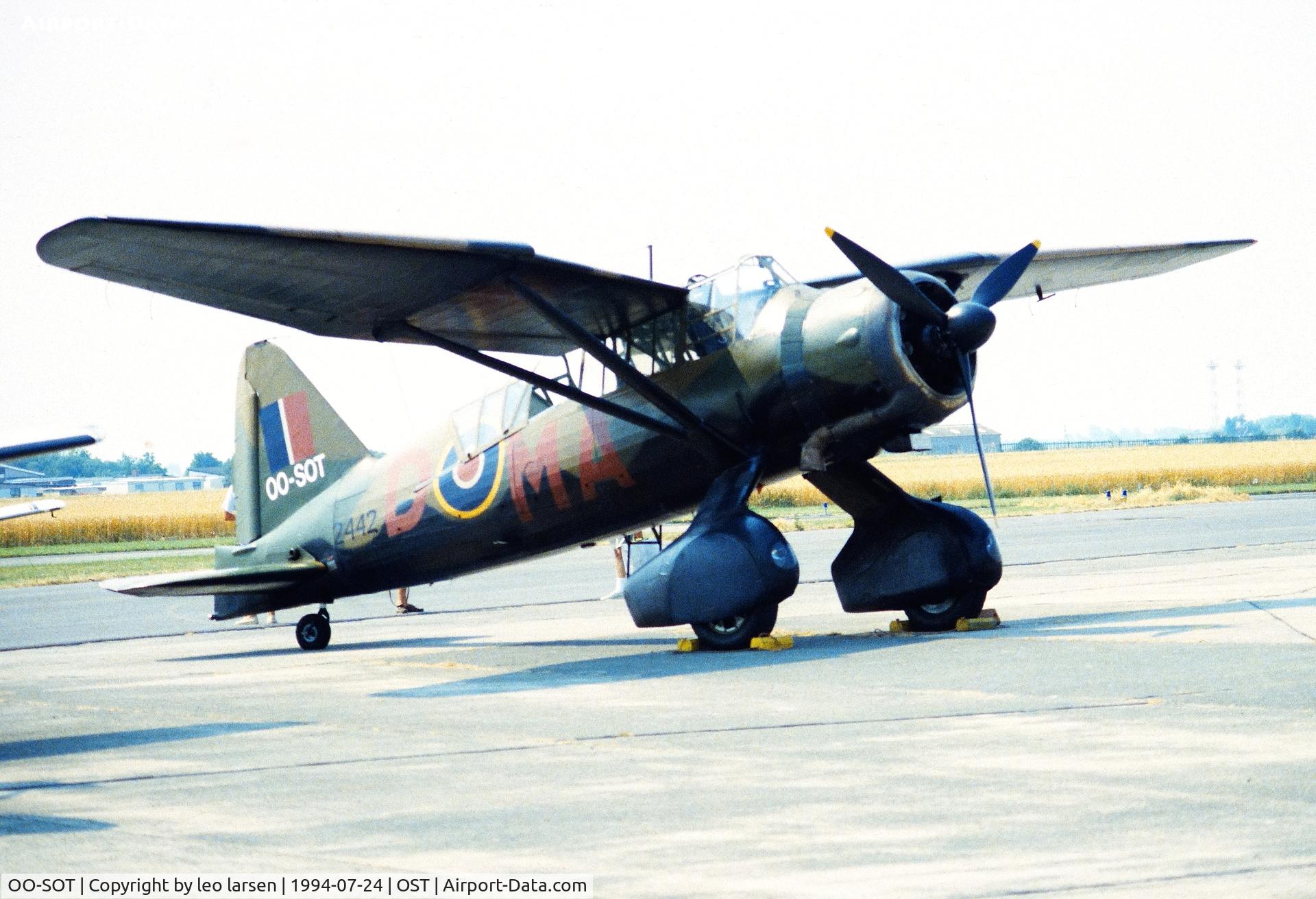 OO-SOT, 1942 Westland Lysander IIIA C/N Y1530, Ostende Air Show 24.7.1994