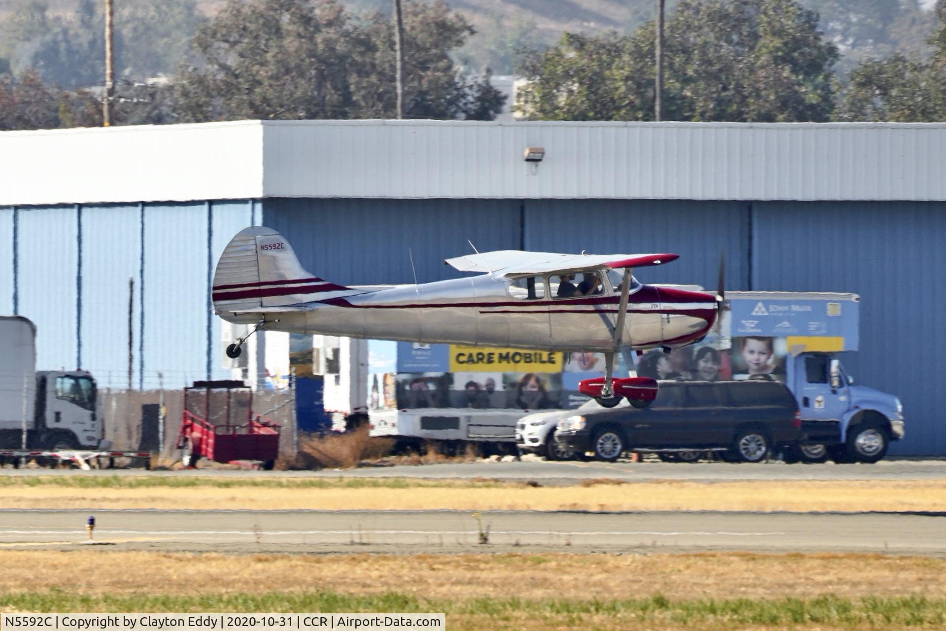 N5592C, 1950 Cessna 170A C/N 19821, Buchanan Field Concord California 2020.