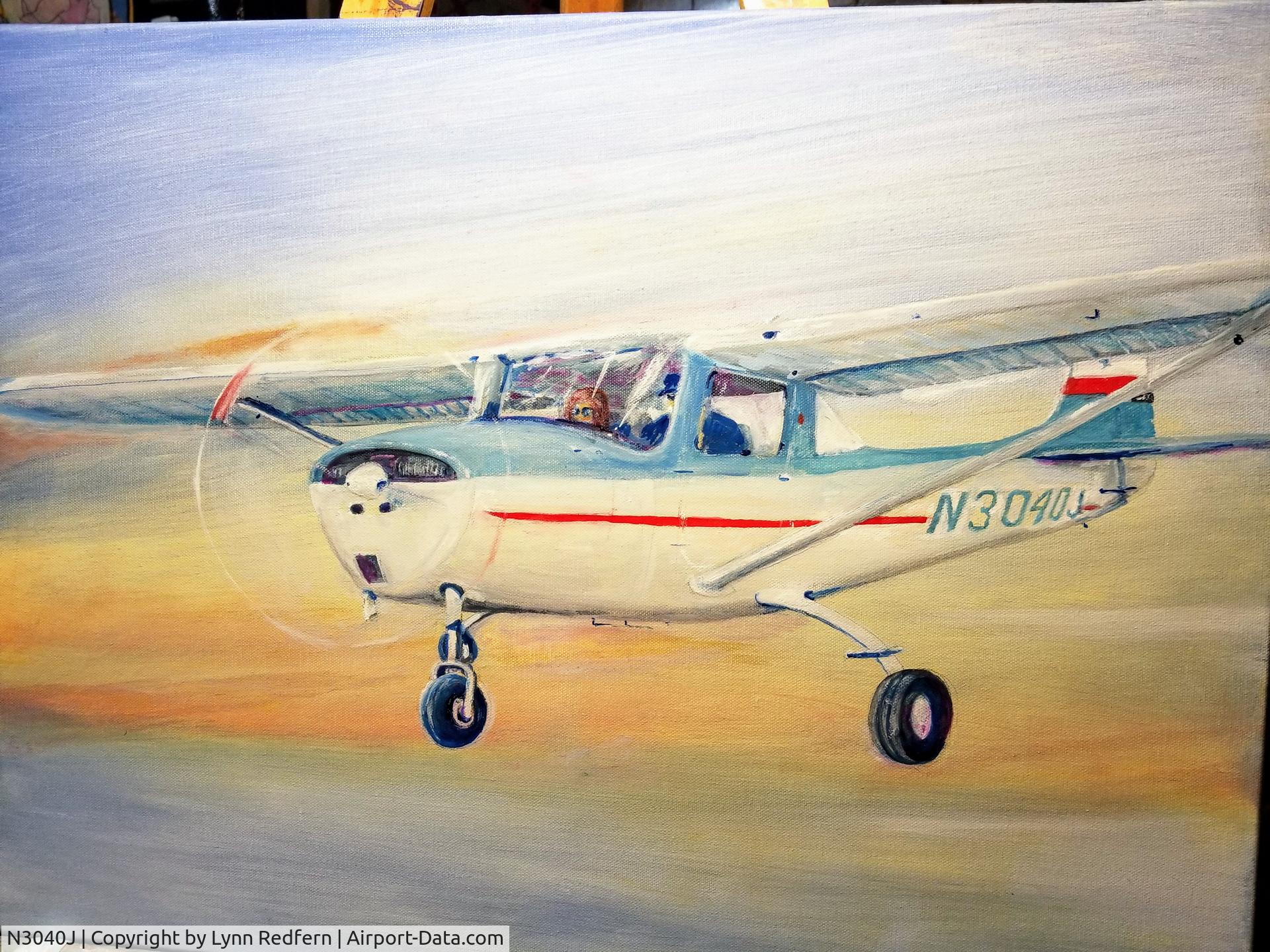 N3040J, 1965 Cessna 150E C/N 15061140, CESSNA 150E. I OWNED THIS AIRPLANE BACK IN 1973. THIS IS AN OIL I DID OF HER AFTER I PAINTED HER .I CALLED HER 