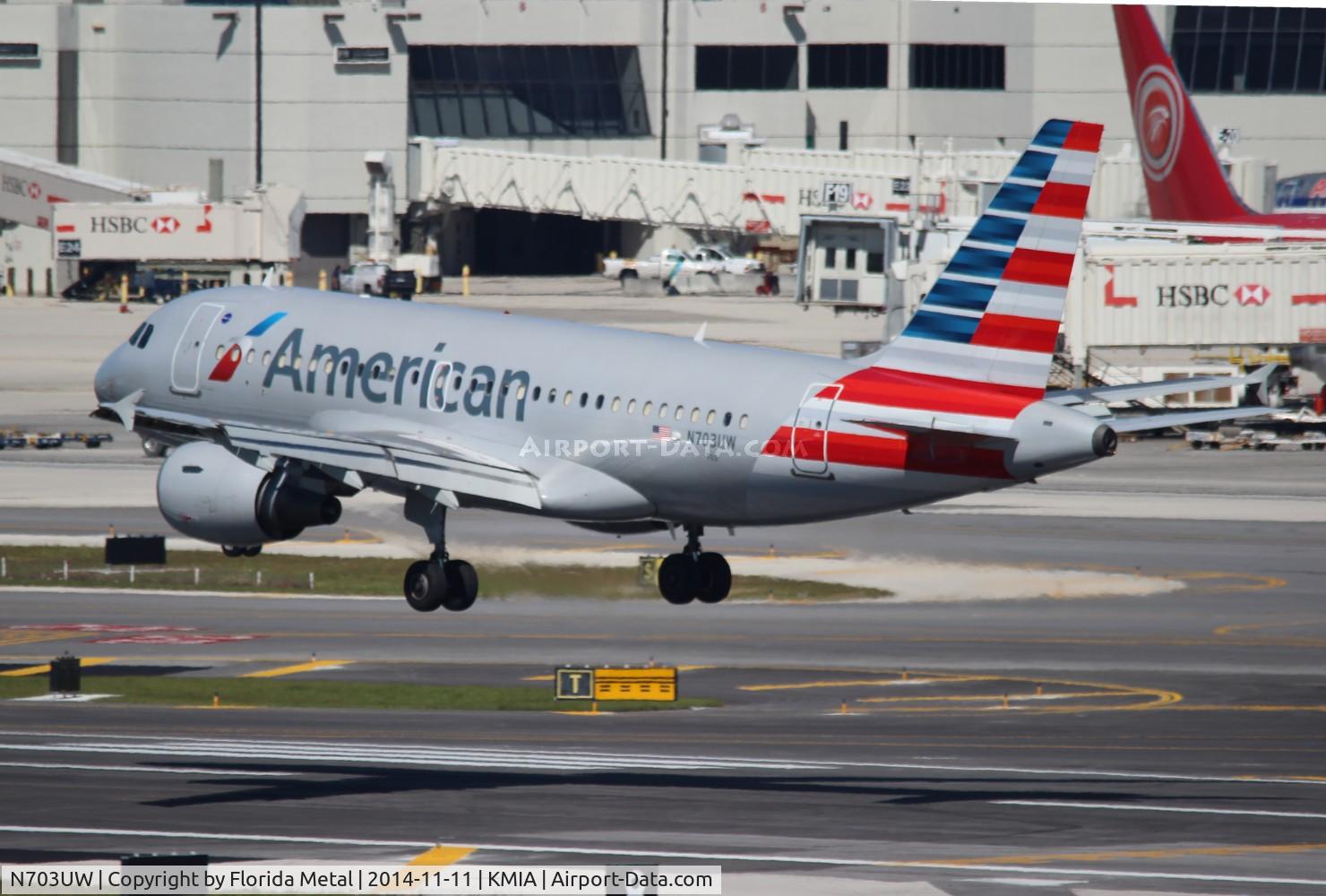 N703UW, 1998 Airbus A319-112 C/N 0904, MIA spotting 2014