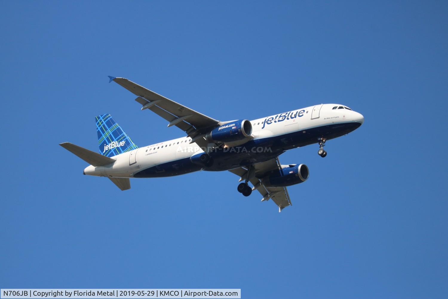 N706JB, 2008 Airbus A320-232 C/N 3451, MCO spotting 2019