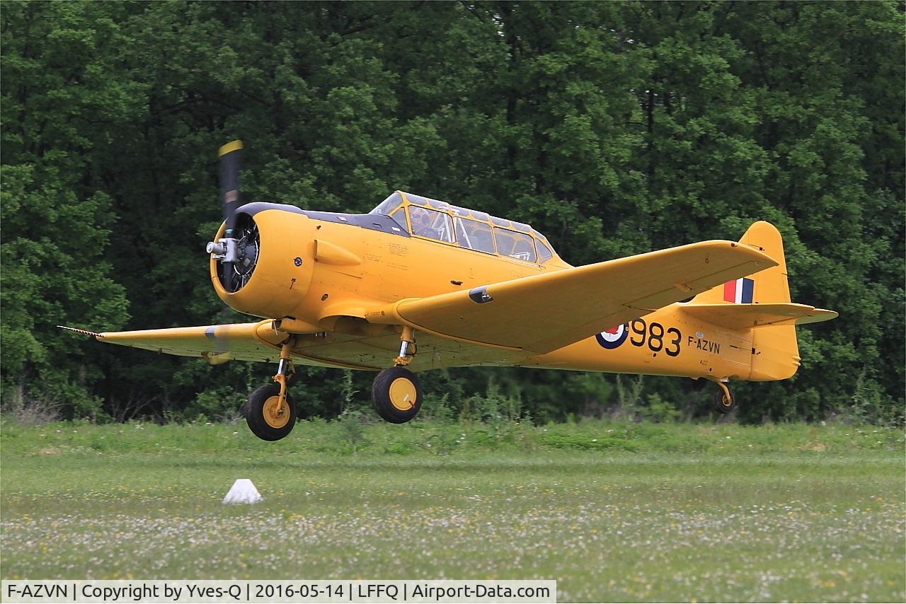 F-AZVN, 1941 North American T-6G Texan C/N 168-87, North American T-6G Texan, Take off rwy 28, La Ferté-Alais airfield (LFFQ) Airshow 2016