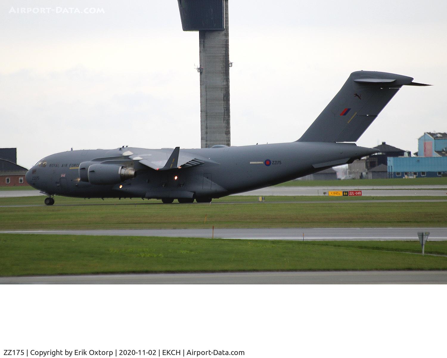 ZZ175, 2008 Boeing C-17A Globemaster III C/N F-185, ZZ175 landed rw 22L