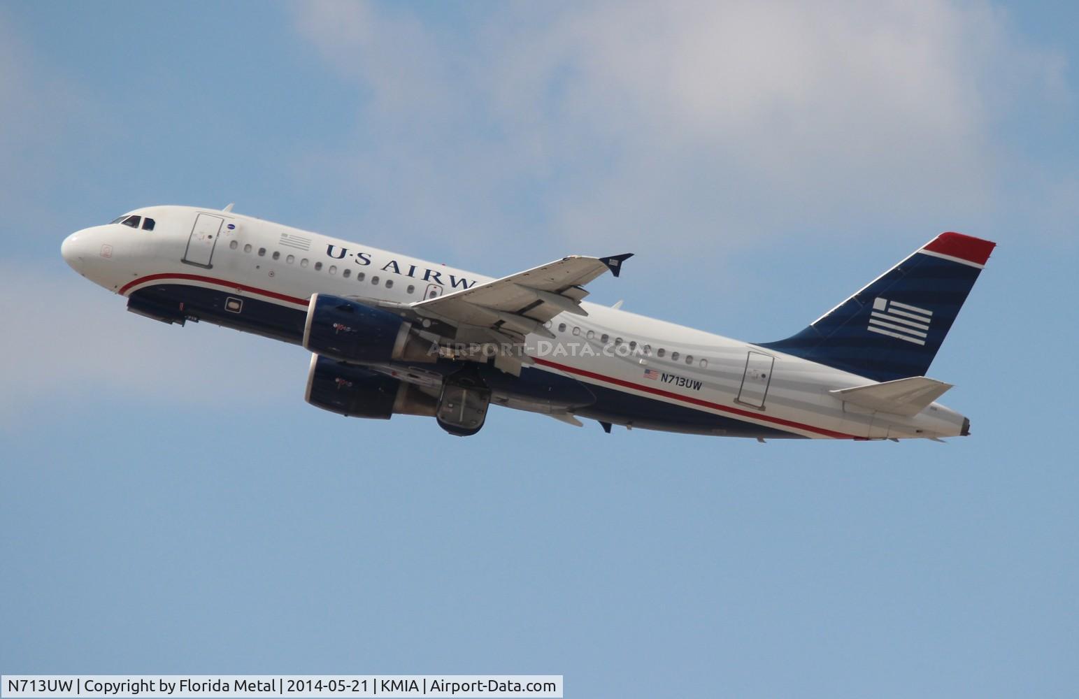 N713UW, 1999 Airbus A319-112 C/N 1040, MIA spotting 2014