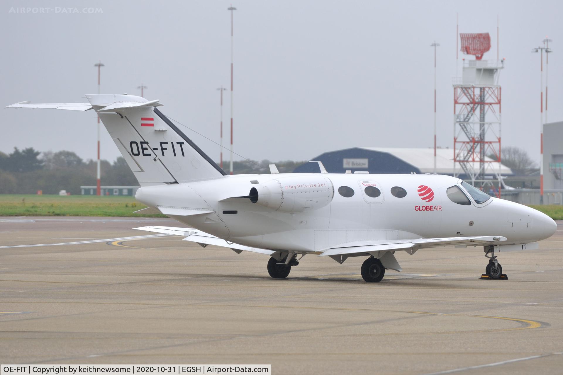 OE-FIT, 2010 Cessna 510 Citation Mustang Citation Mustang C/N 510-0319, Arrived at Norwich from Berlin.