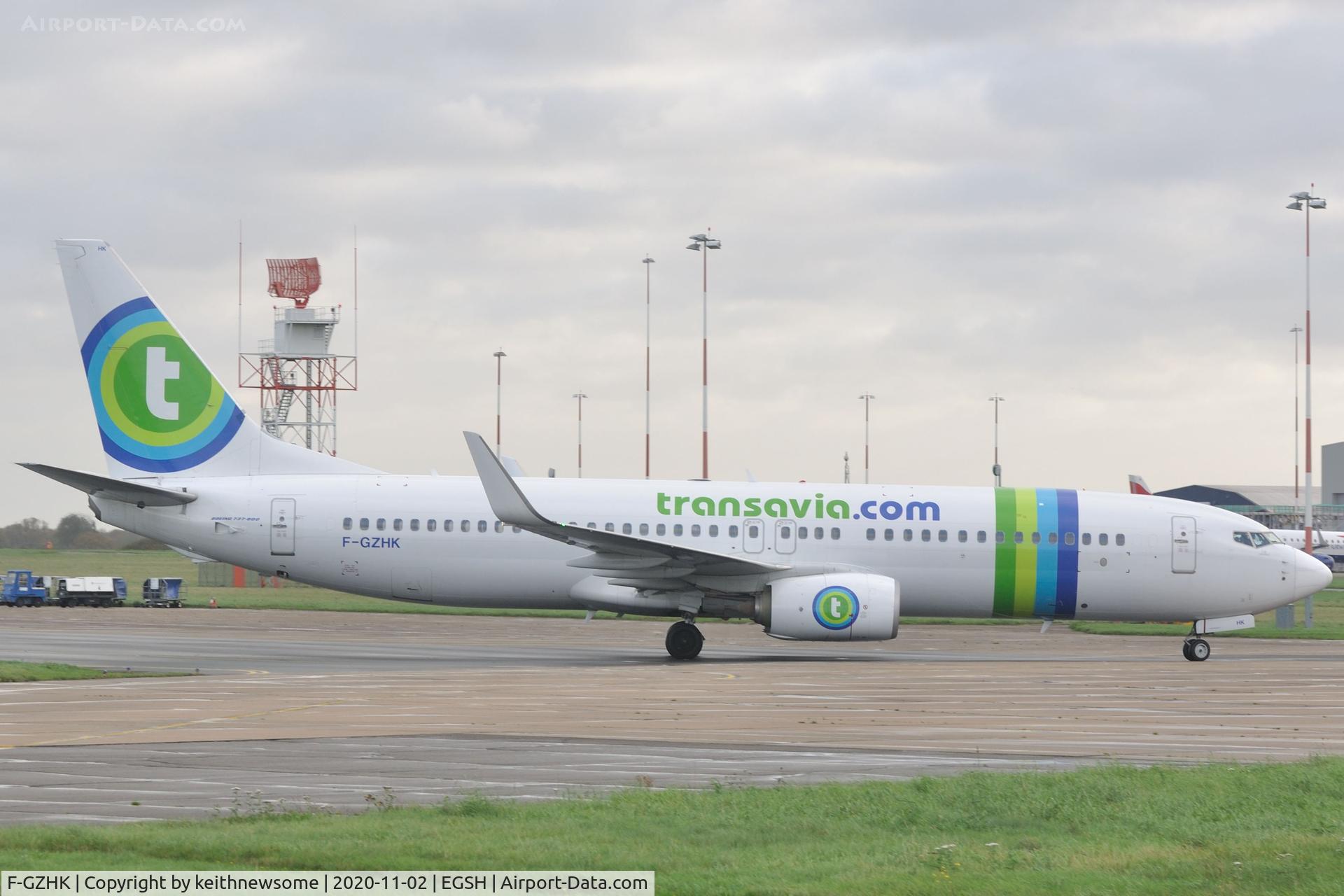F-GZHK, 2014 Boeing 737-8K2 C/N 37790, Arriving at Norwich from Paris, Orly.