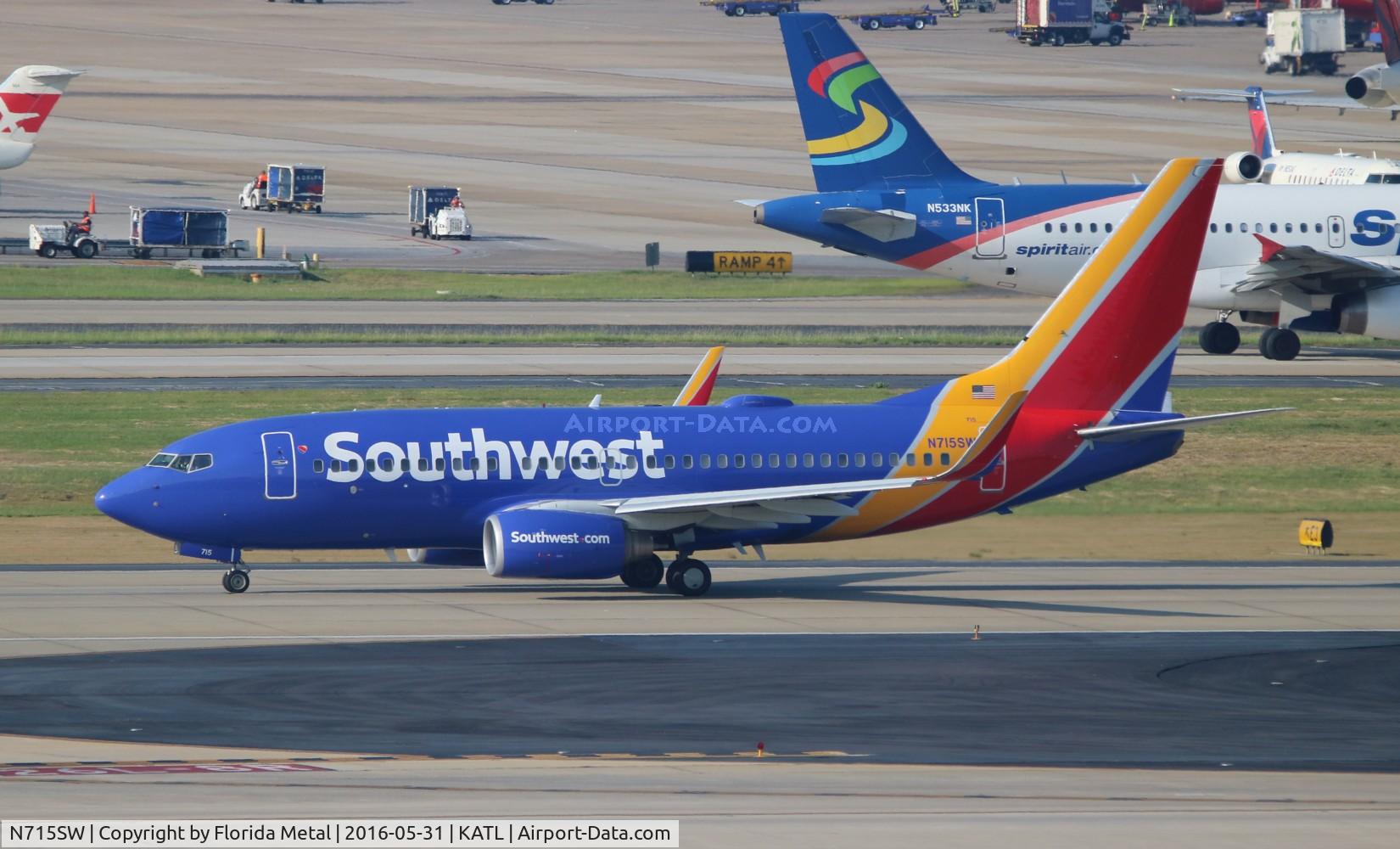 N715SW, 1998 Boeing 737-7H4 C/N 27849, ATL spotting 2016