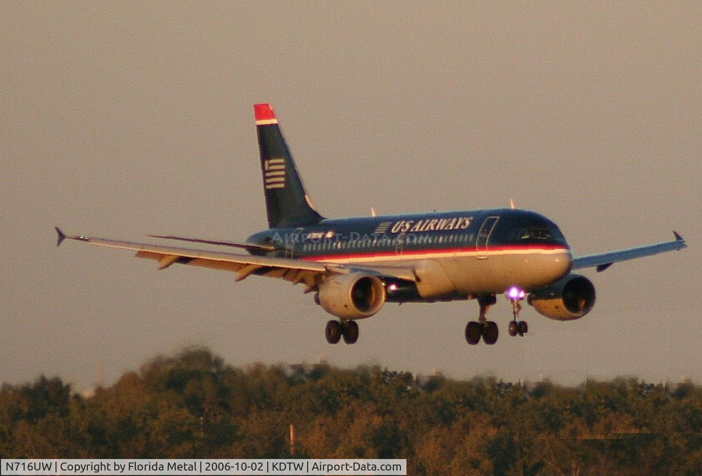 N716UW, 1999 Airbus A319-112 C/N 1055, DTW spotting 2006