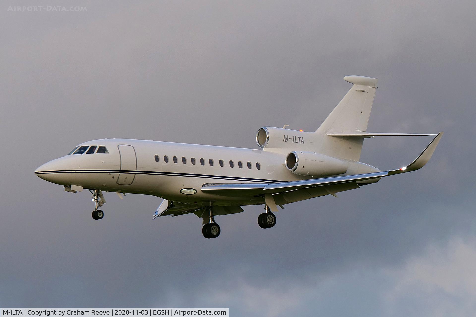 M-ILTA, 2017 Dassault Falcon 900LX C/N 306, Landing at Norwich.