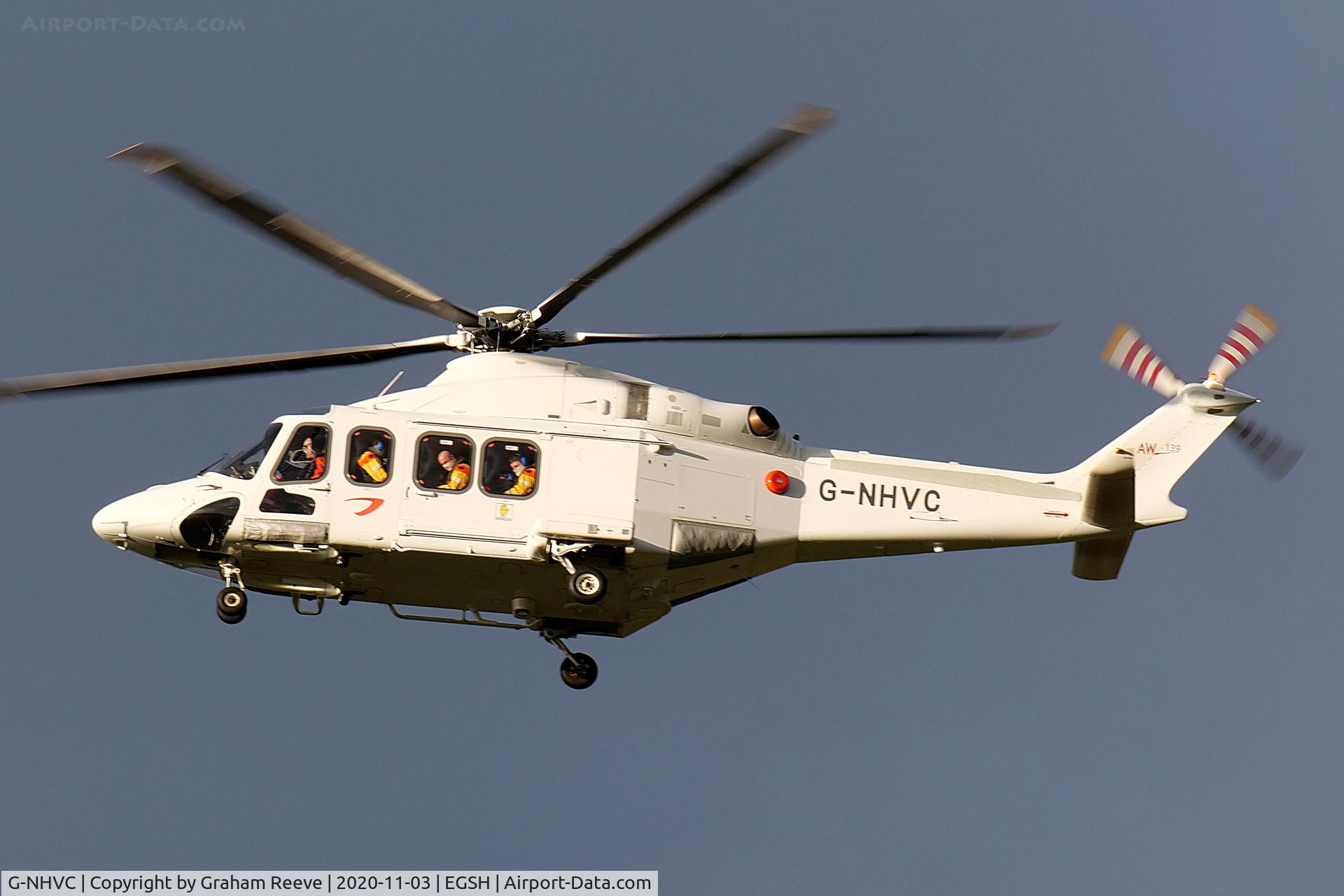 G-NHVC, 2015 AgustaWestland AW-139 C/N 31704, Landing at Norwich.