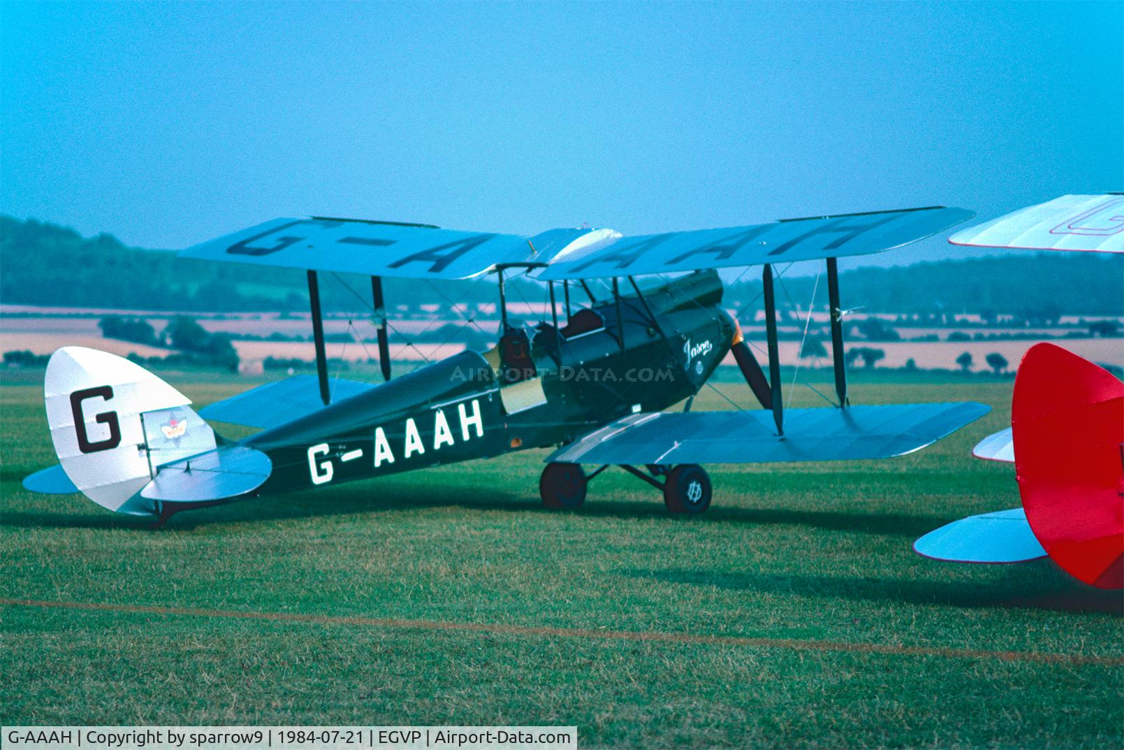 G-AAAH, 1928 De Havilland DH.60G Gipsy Moth C/N 804, Air Britain-Meeting Middle Wallop. Scanned from a slide.