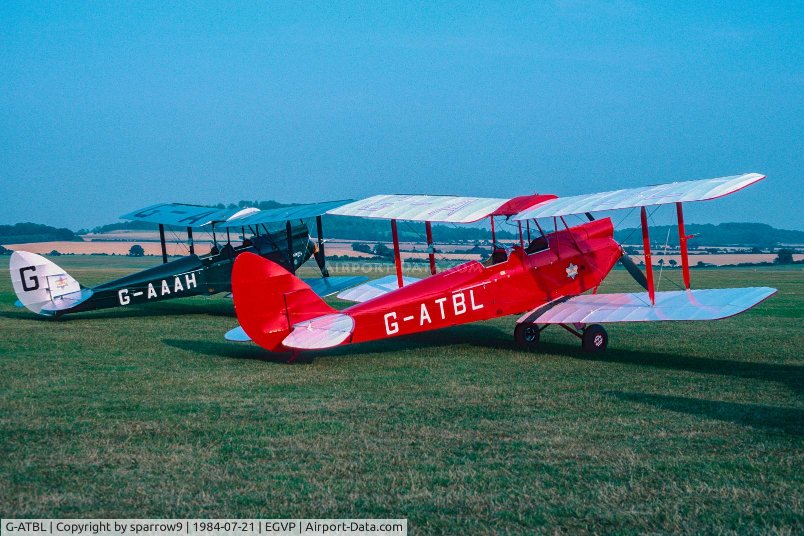 G-ATBL, 1933 De Havilland DH60G Gipsy Moth C/N 1917, Air Britain-Meeting Middle Wallop. Scanned from a slide.