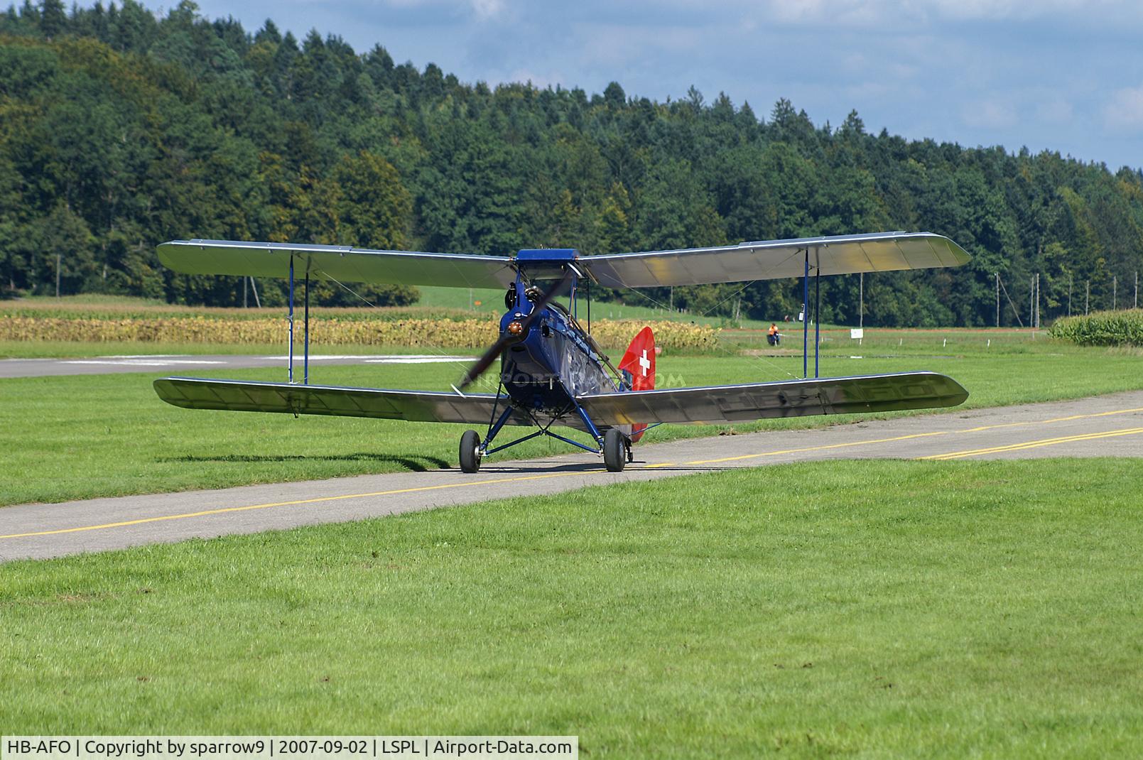 HB-AFO, 1931 De Havilland DH60G C/N 1878, At Langenthal-Bleienbach. Back where it was in the fifties.