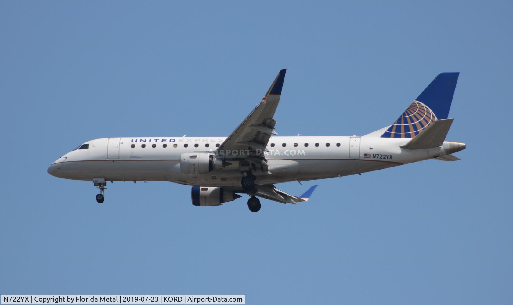N722YX, 2015 Embraer 175LR (ERJ-170-200LR) C/N 17000496, ORD spotting 2019
