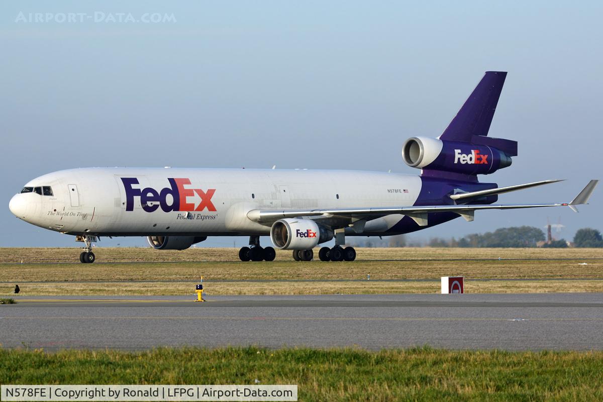 N578FE, 1992 McDonnell Douglas MD-11F C/N 48458, at cdg