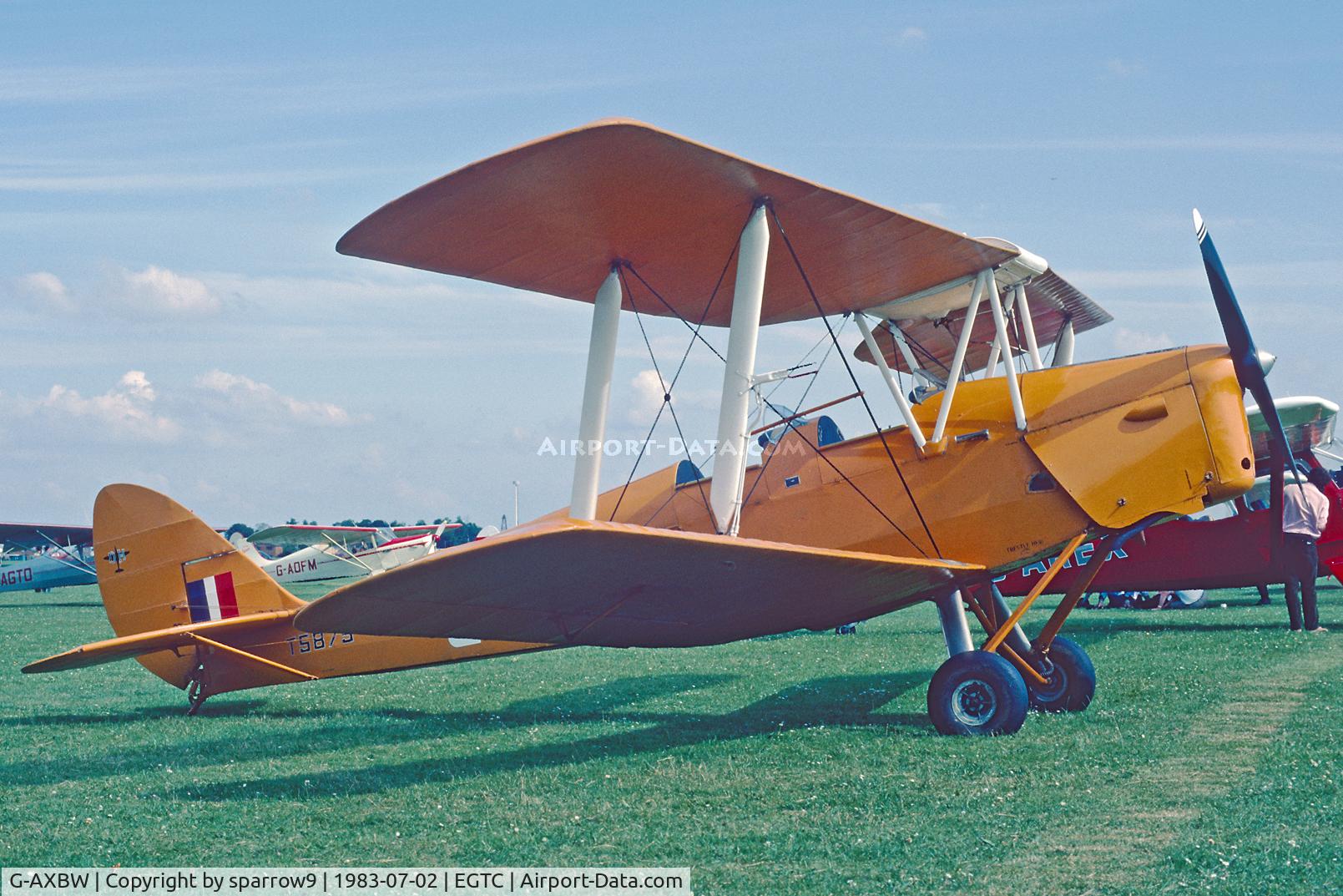 G-AXBW, 1940 De Havilland DH-82A Tiger Moth II C/N 83595, PFA-Rally Cranfield. Scanned from a slide.