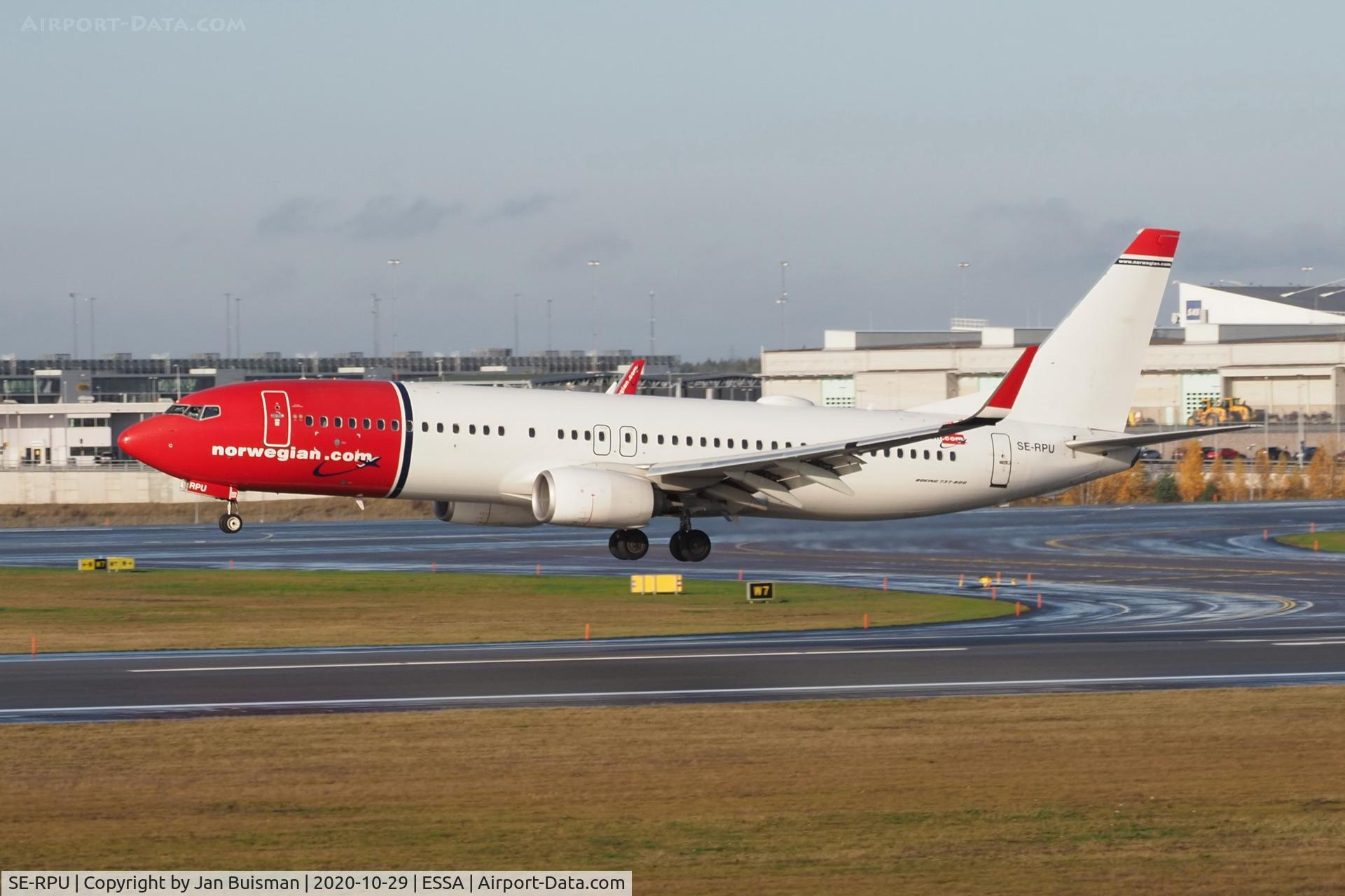 SE-RPU, 2015 Boeing 737-8JP C/N 42078, Norwegian Air Sweden