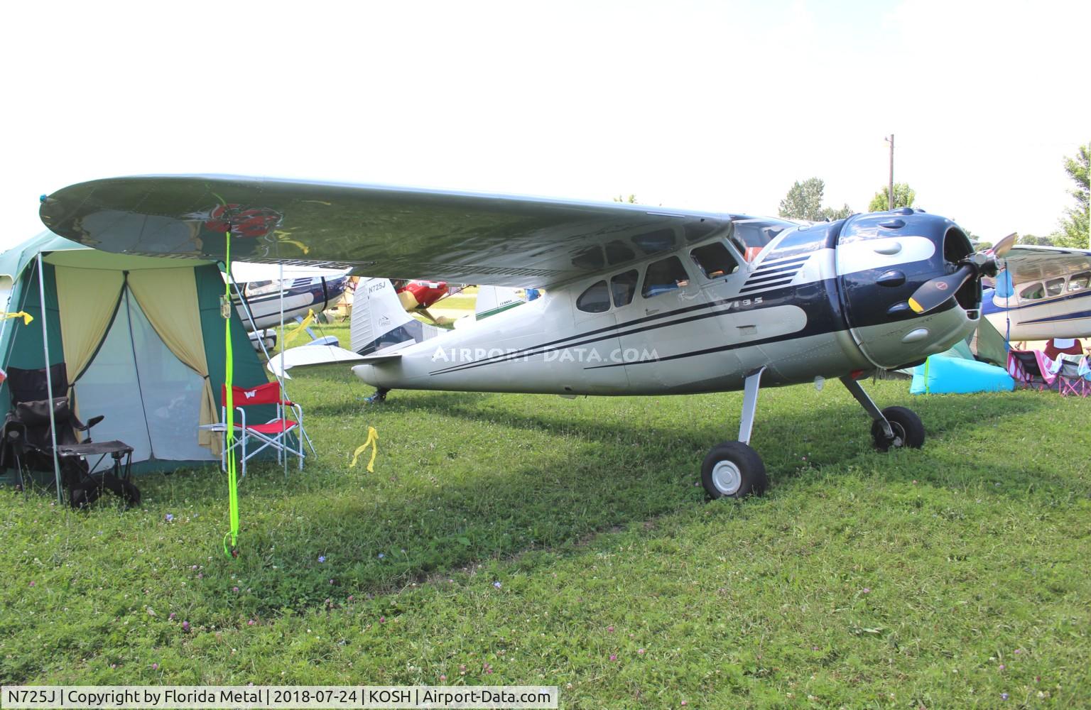 N725J, 1951 Cessna 195 C/N 7672, EAA OSH 2018