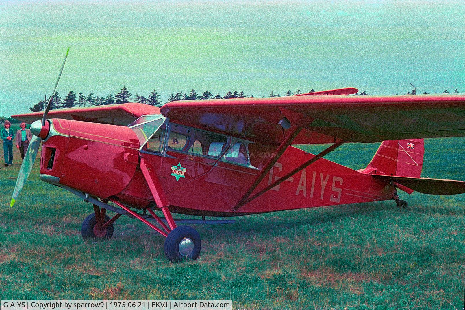 G-AIYS, 1934 De Havilland DH.85 Leopard Moth C/N 7089, KZ-Rally Stauning. Scanned from a slide.