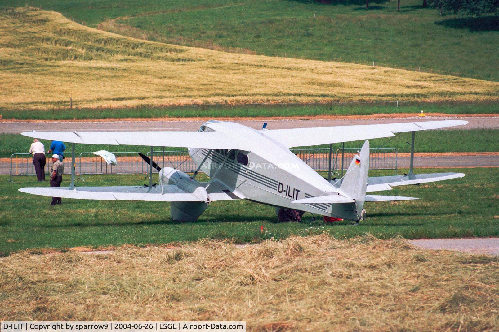 D-ILIT, 1945 De Havilland DH-89A Dominie/Dragon Rapide C/N 6879, RIO Ecuvillens. Scanned from a Konica-negative film.