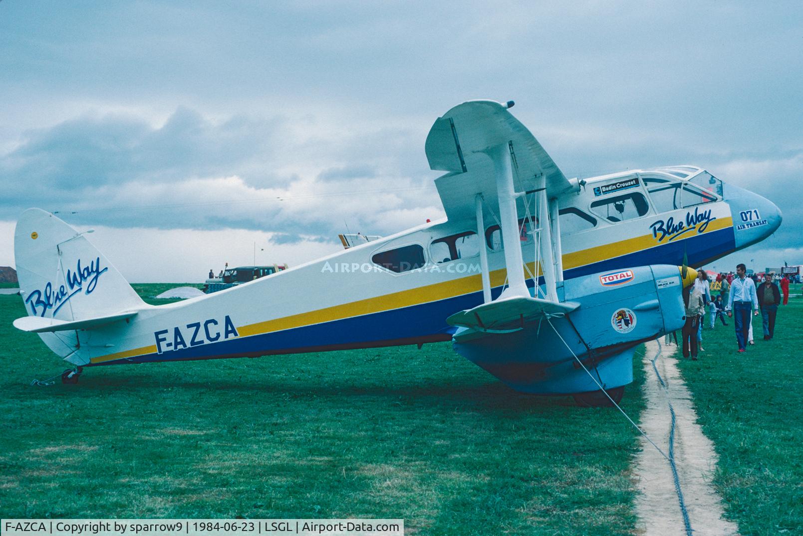 F-AZCA, 1940 De Havilland DH-89A Dominie/Dragon Rapide C/N 6541, At Lausanne-Blecherette. Scanned from a slide.