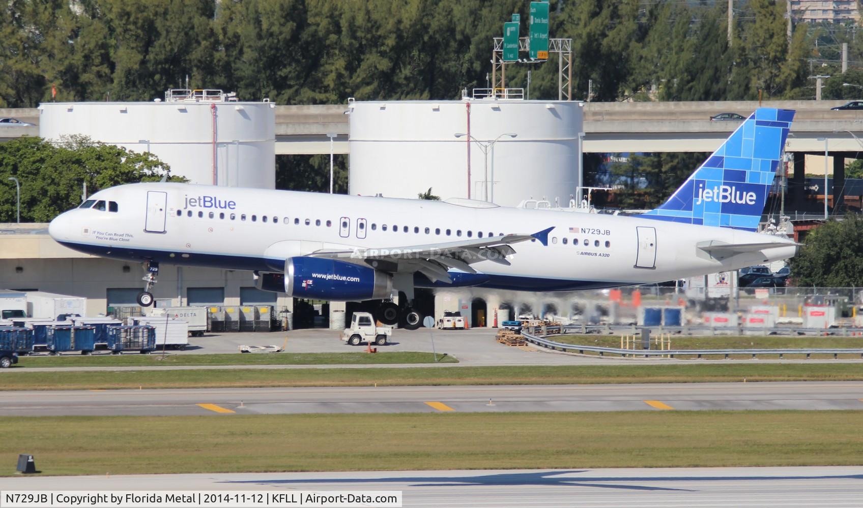 N729JB, 2008 Airbus A320-232 C/N 3572, FLL spotting 2014
