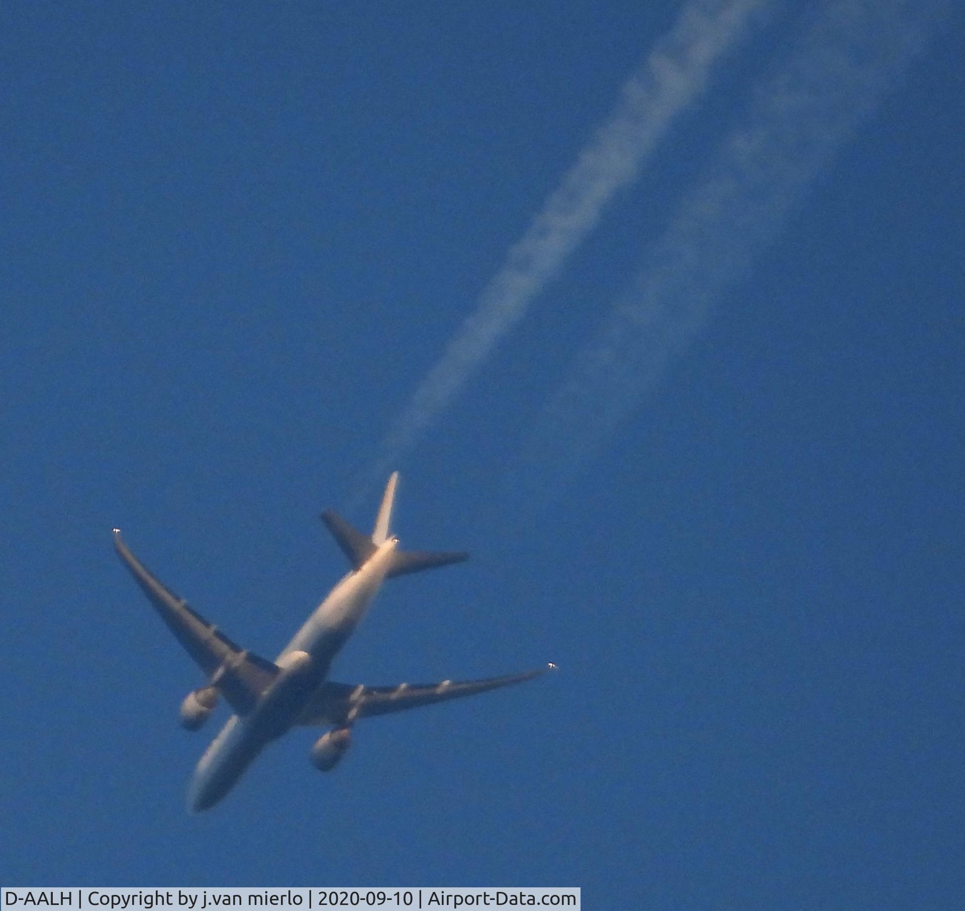 D-AALH, 2010 Boeing 777-FZN C/N 36200, Cruising over Ghent, Belgium