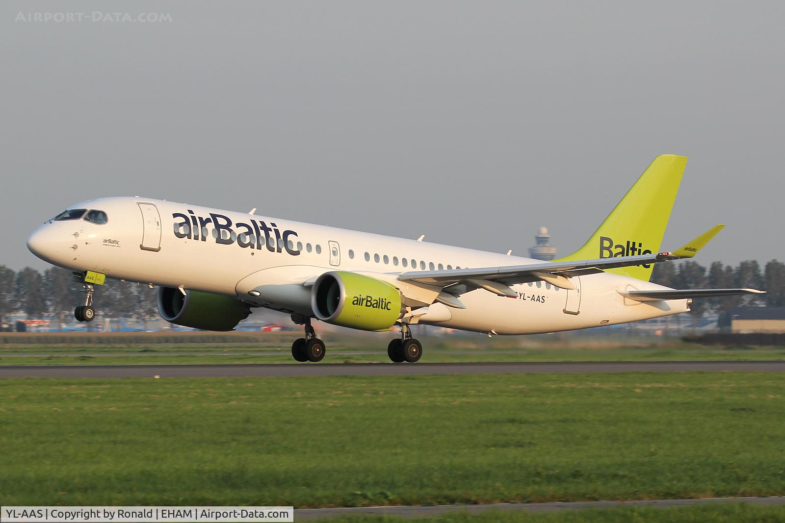 YL-AAS, 2019 Airbus A220-300 C/N 55054, at spl