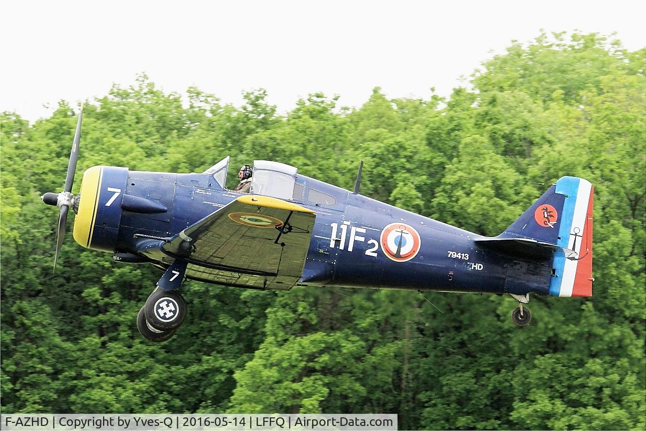 F-AZHD, North American NA-68 C/N SA-30, North American NA-68, Take off rwy 28, La Ferté-Alais (LFFQ) Air show 2016