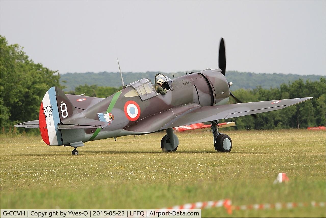 G-CCVH, 1939 Curtiss H-75A-1 C/N 12881, Curtiss H-75A-1, Taxiing to parking area, La Ferté-Alais airfield (LFFQ) Airshow 2016