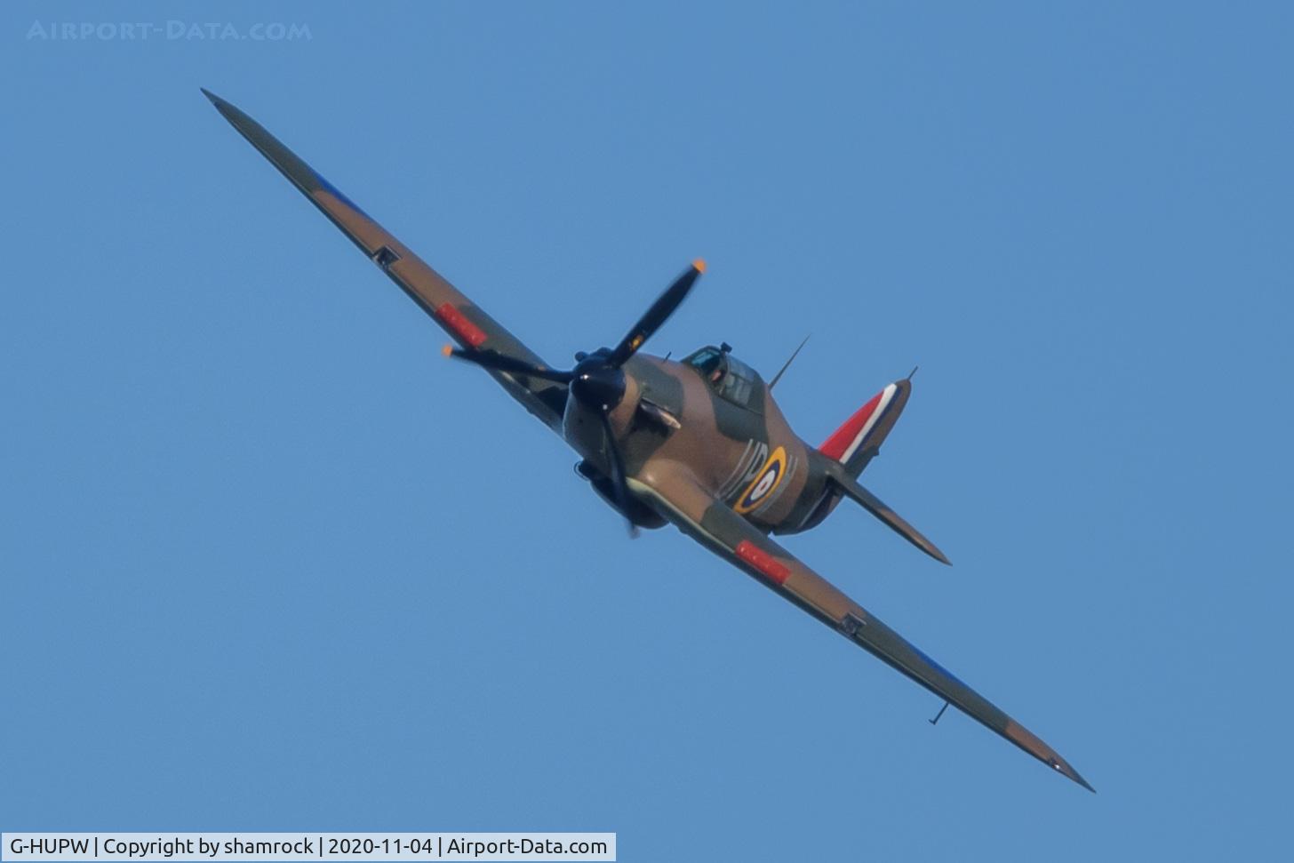 G-HUPW, 1940 Hawker Hurricane I C/N G592301, Over Snettisham shore, Norfolk, England this morning.  Fantastic sight and sound!!