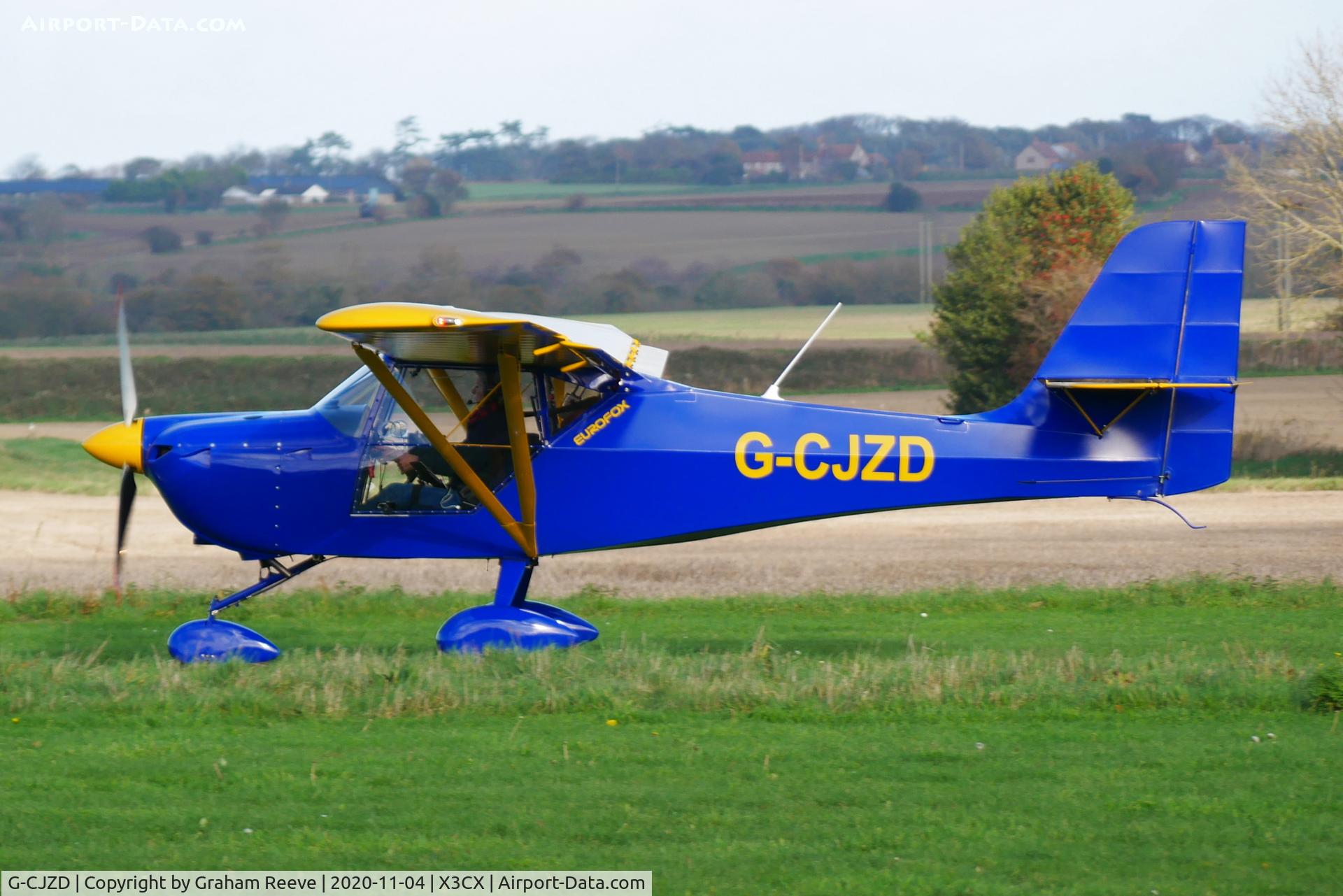 G-CJZD, 2017 Aeropro Eurofox 912(S) C/N LAA 376-15437, Departing from Northrepps.