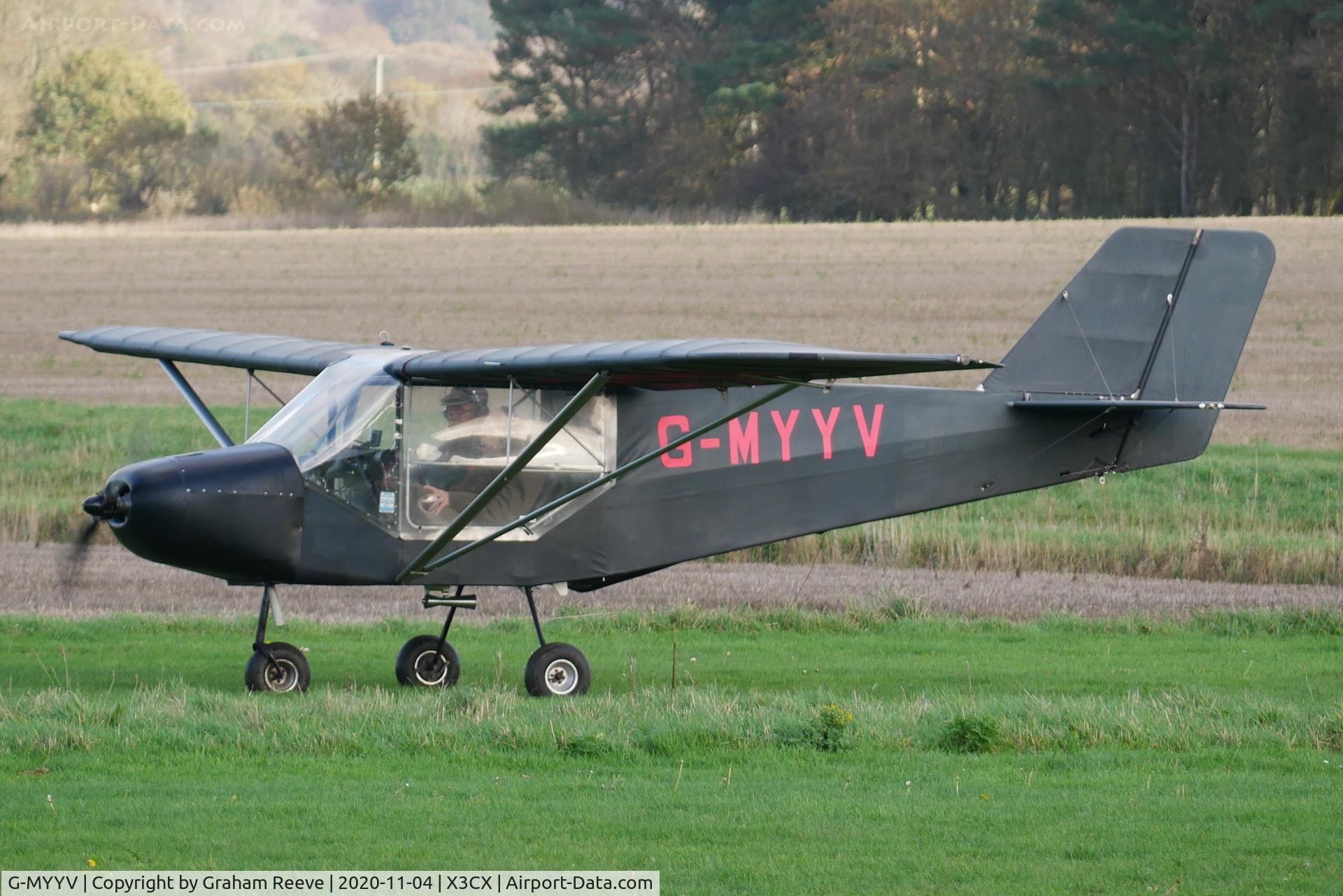 G-MYYV, 1995 Rans S-6ESD XL Coyote II C/N PFA 204-12943, Departing from Northrepps.