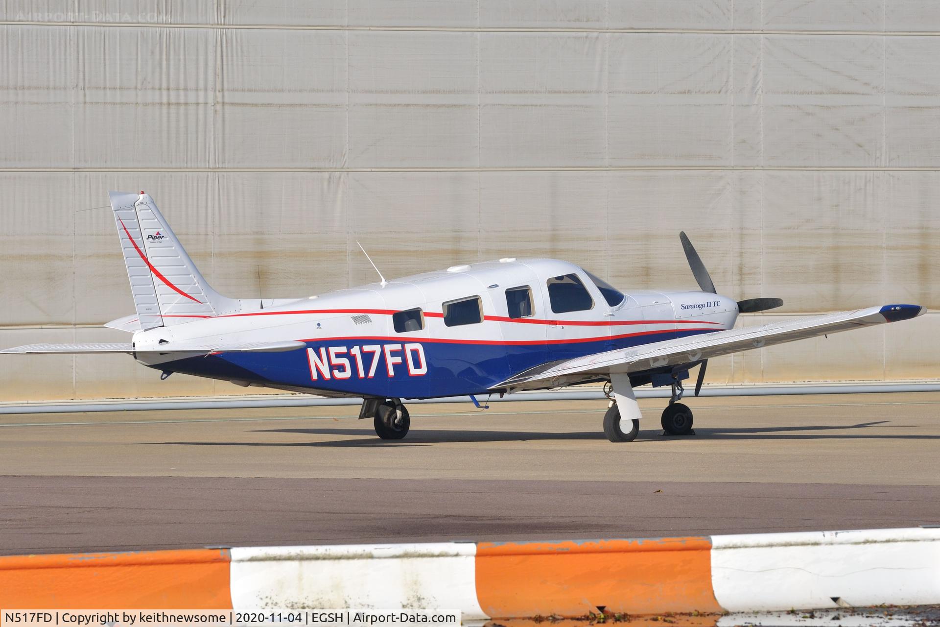 N517FD, 2001 Piper PA-32R-301T Turbo Saratoga C/N 3257263, Parked at Norwich.