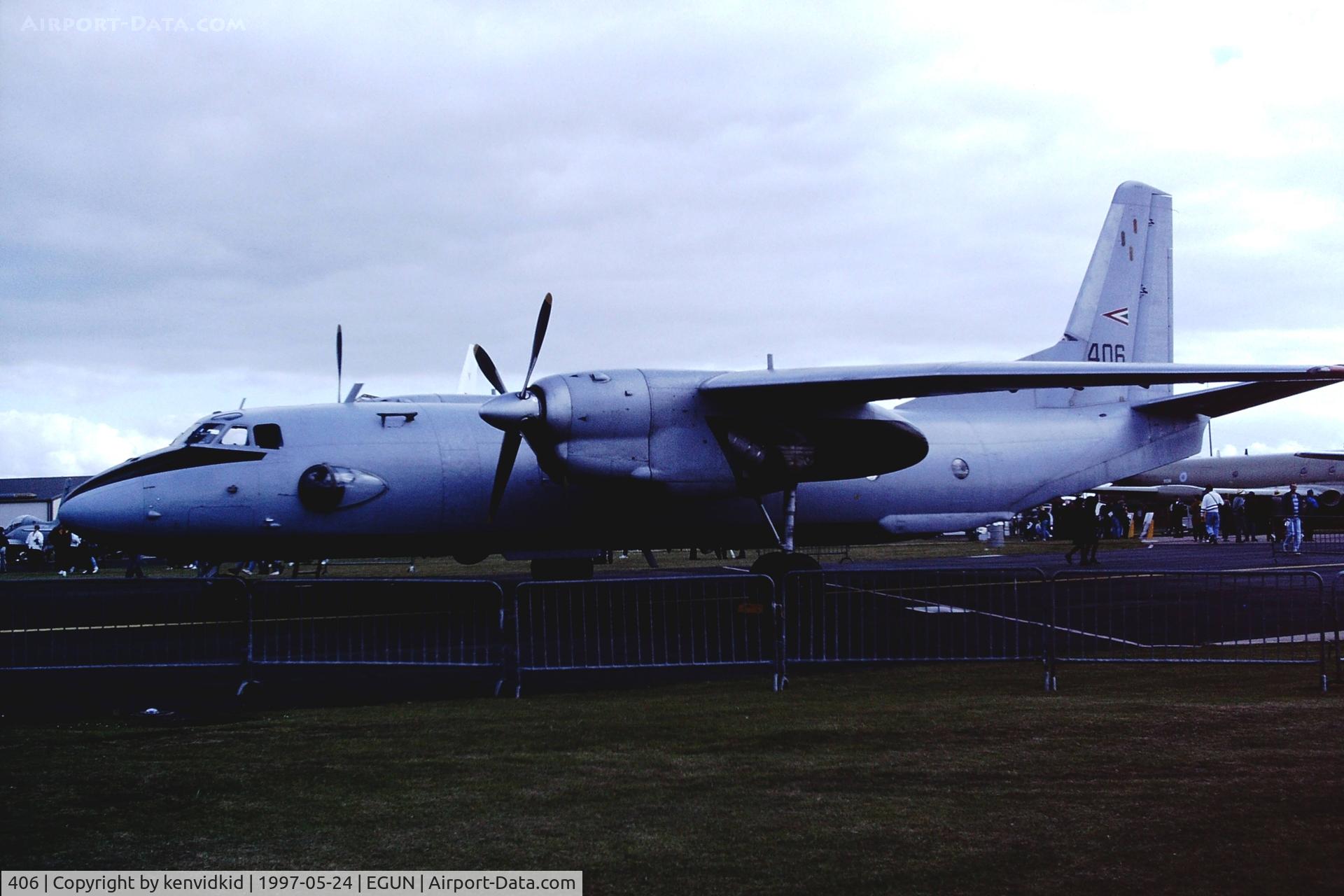 406, 1975 Antonov An-26 C/N 3767, At the 1997 Mildenhall Air Fete.