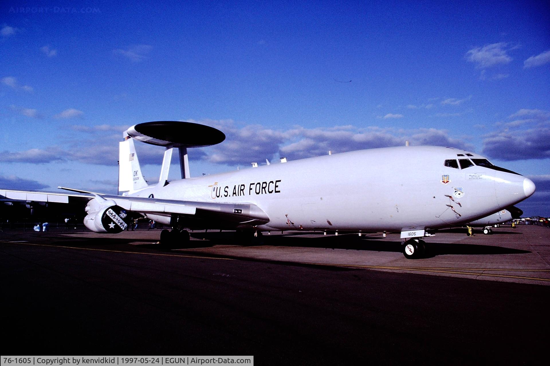 76-1605, 1976 Boeing E-3B Sentry C/N 21435/924, At the 1997 Mildenhall Air Fete.