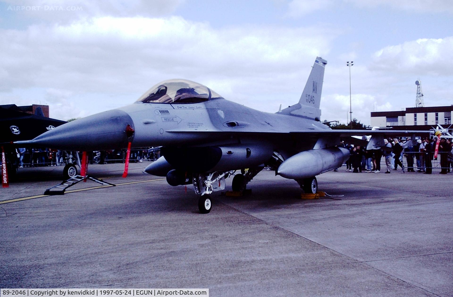 89-2046, 1989 General Dynamics F-16C Fighting Falcon C/N 1C-199, At the 1997 Mildenhall Air Fete.
