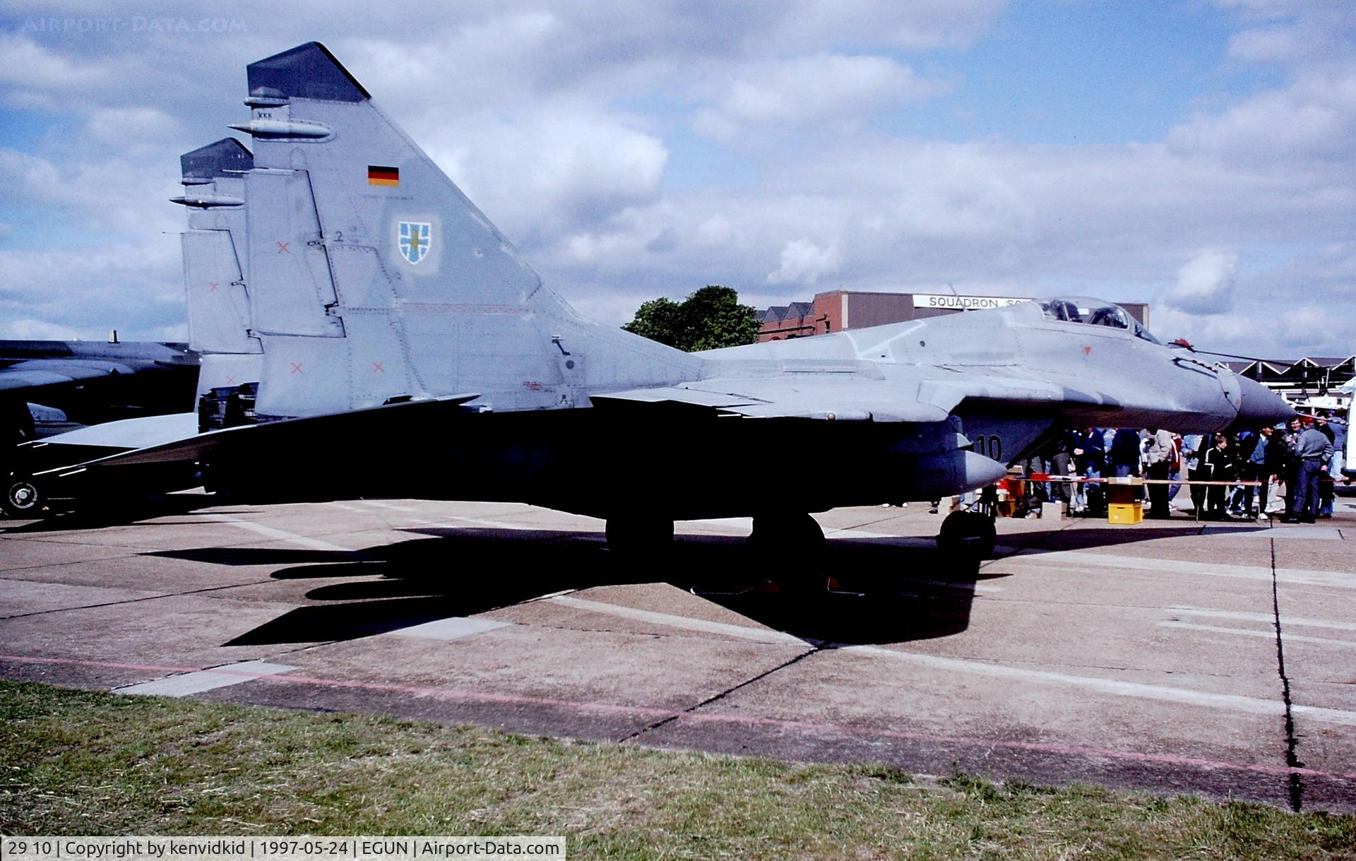29 10, Mikoyan-Gurevich MiG-29 C/N 2960525124, At the 1997 Mildenhall Air Fete.