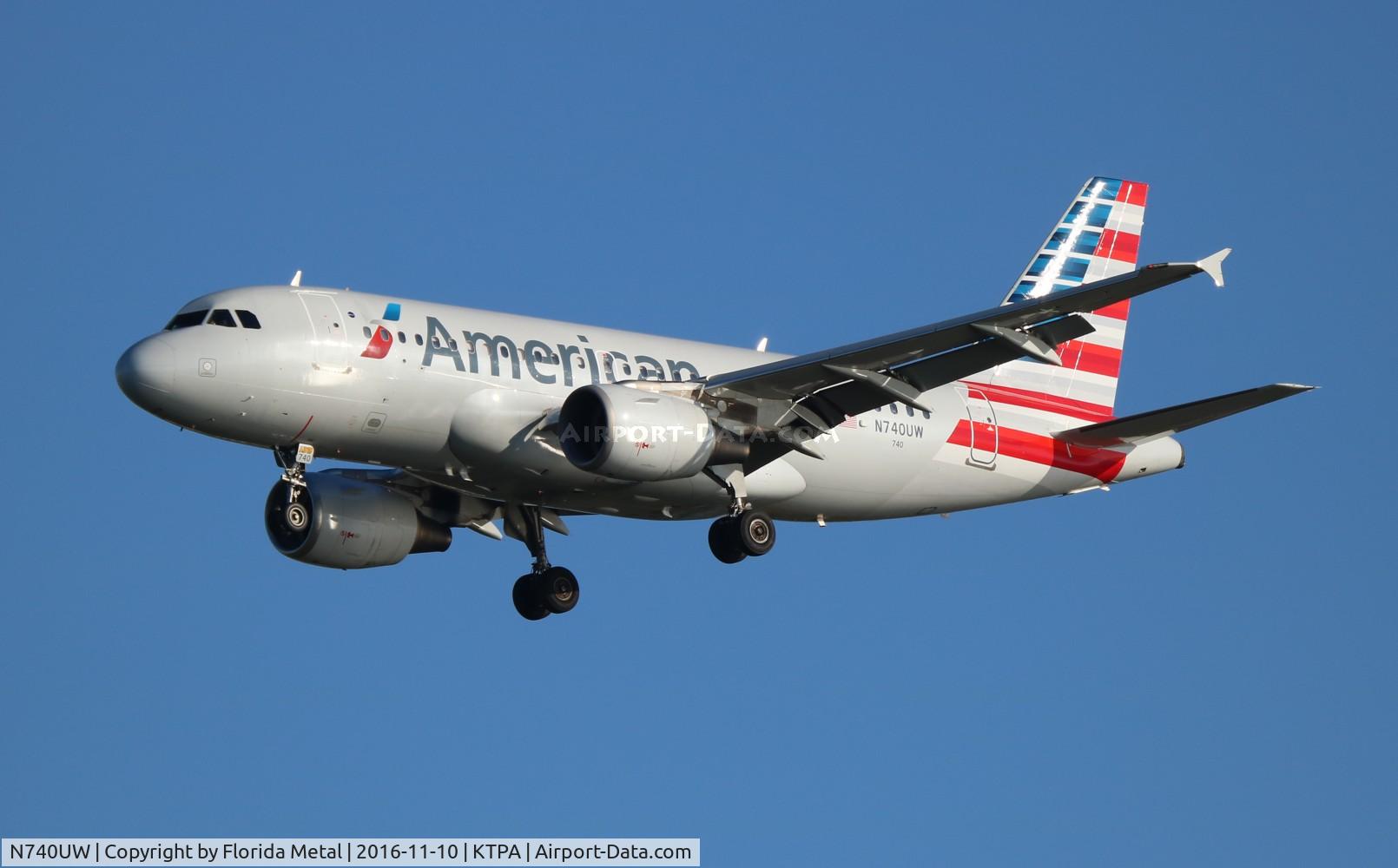 N740UW, 2000 Airbus A319-112 C/N 1265, TPA spotting 2016