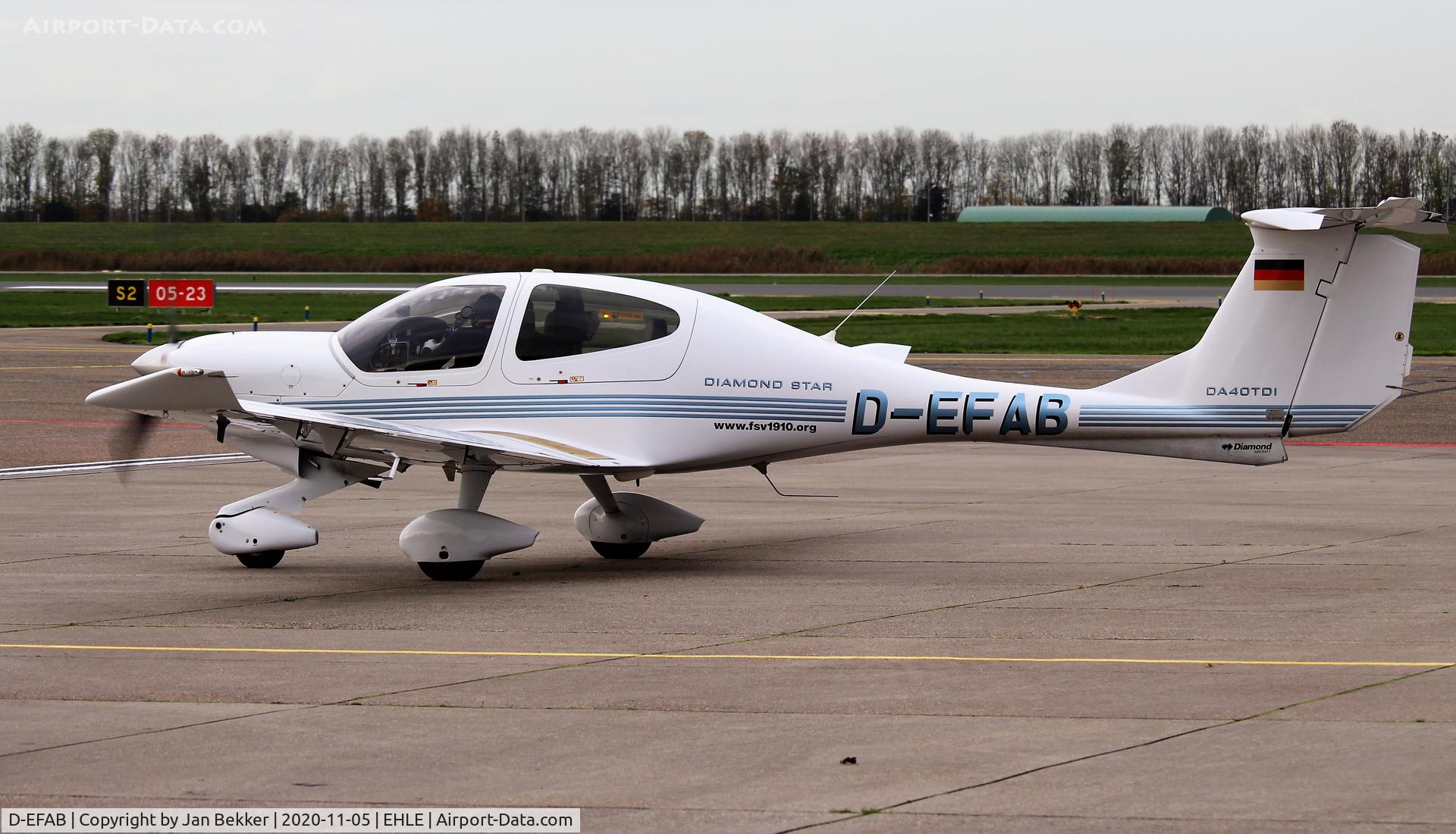 D-EFAB, Diamond DA-40D TDI Diamond Star C/N D4.153, Lelystad Airport